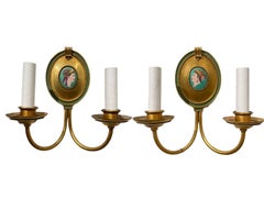 1900's Caldwell Sconces with Italian Motif Medallions