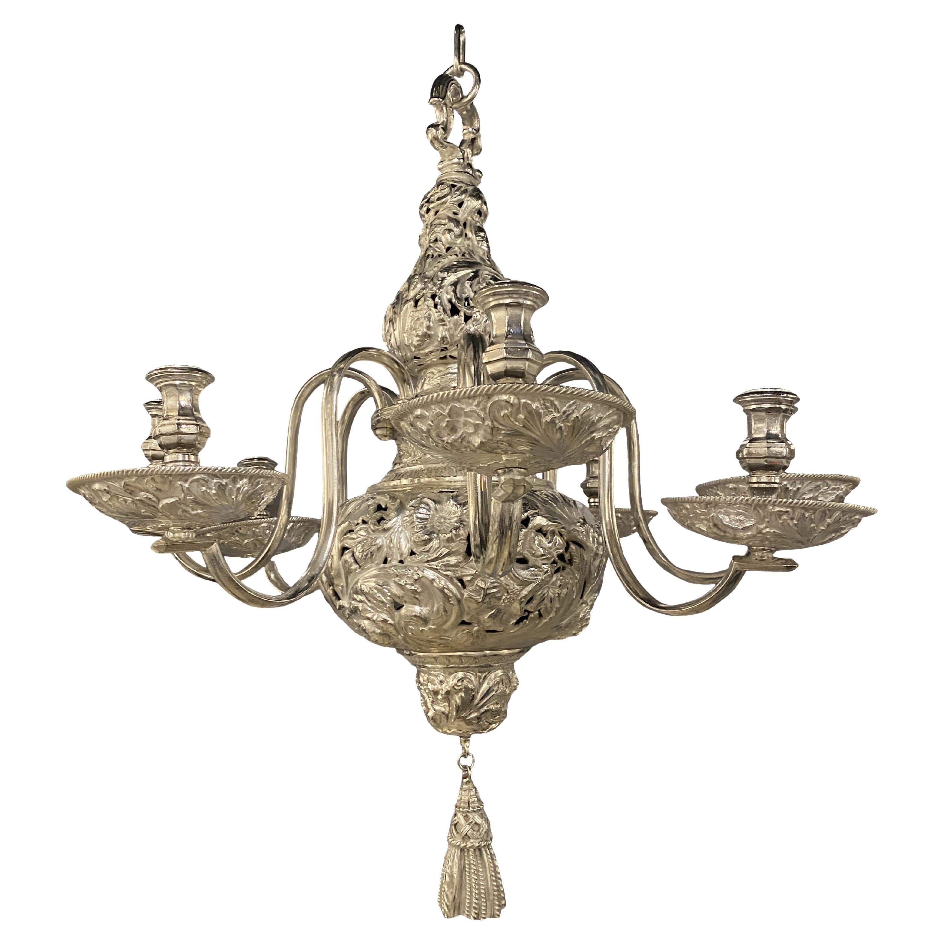 1900’s Caldwell Silver Plated Chandelier