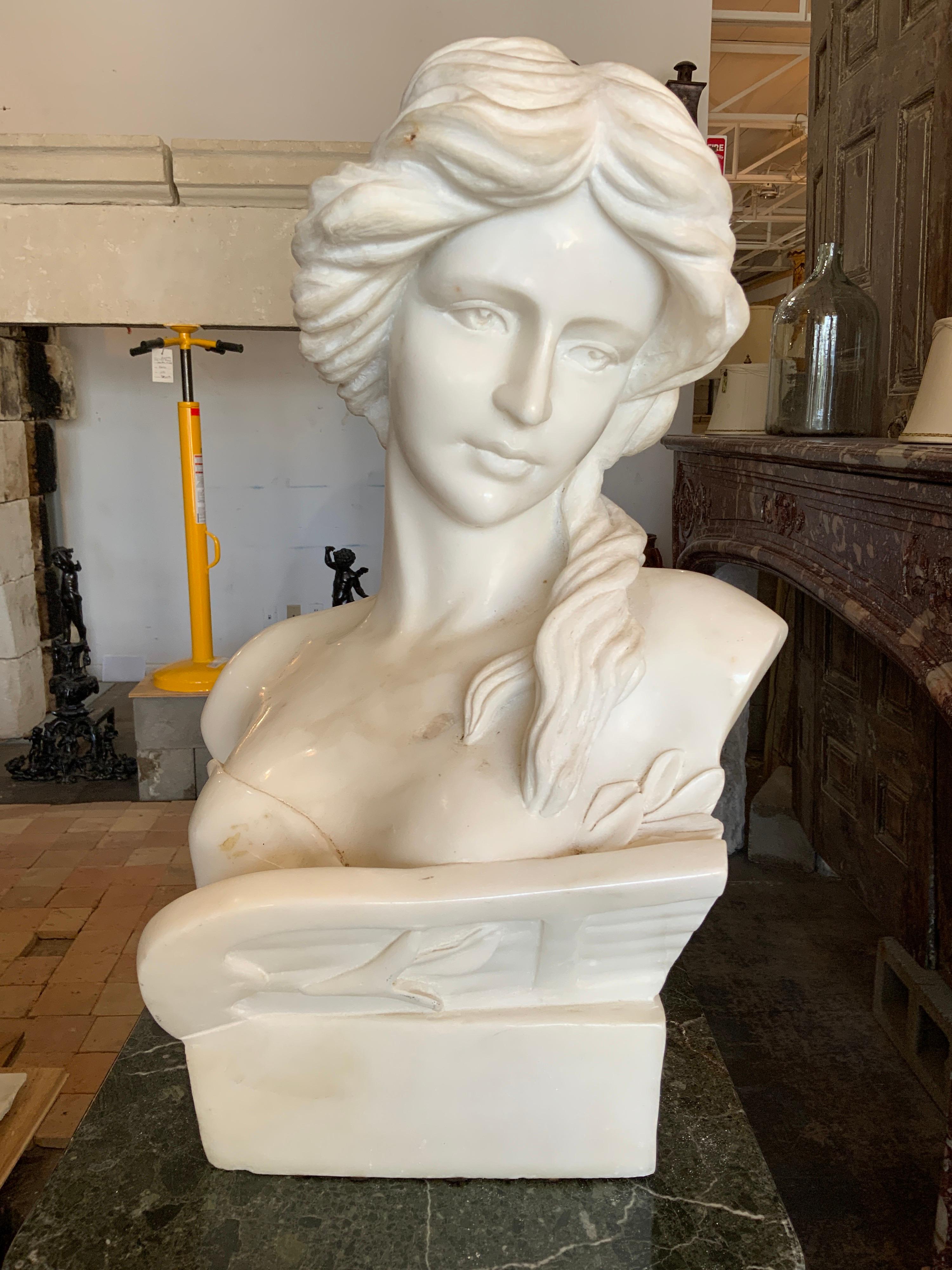 This statue origins from France, circa 1900.

Made with Carrara marble.