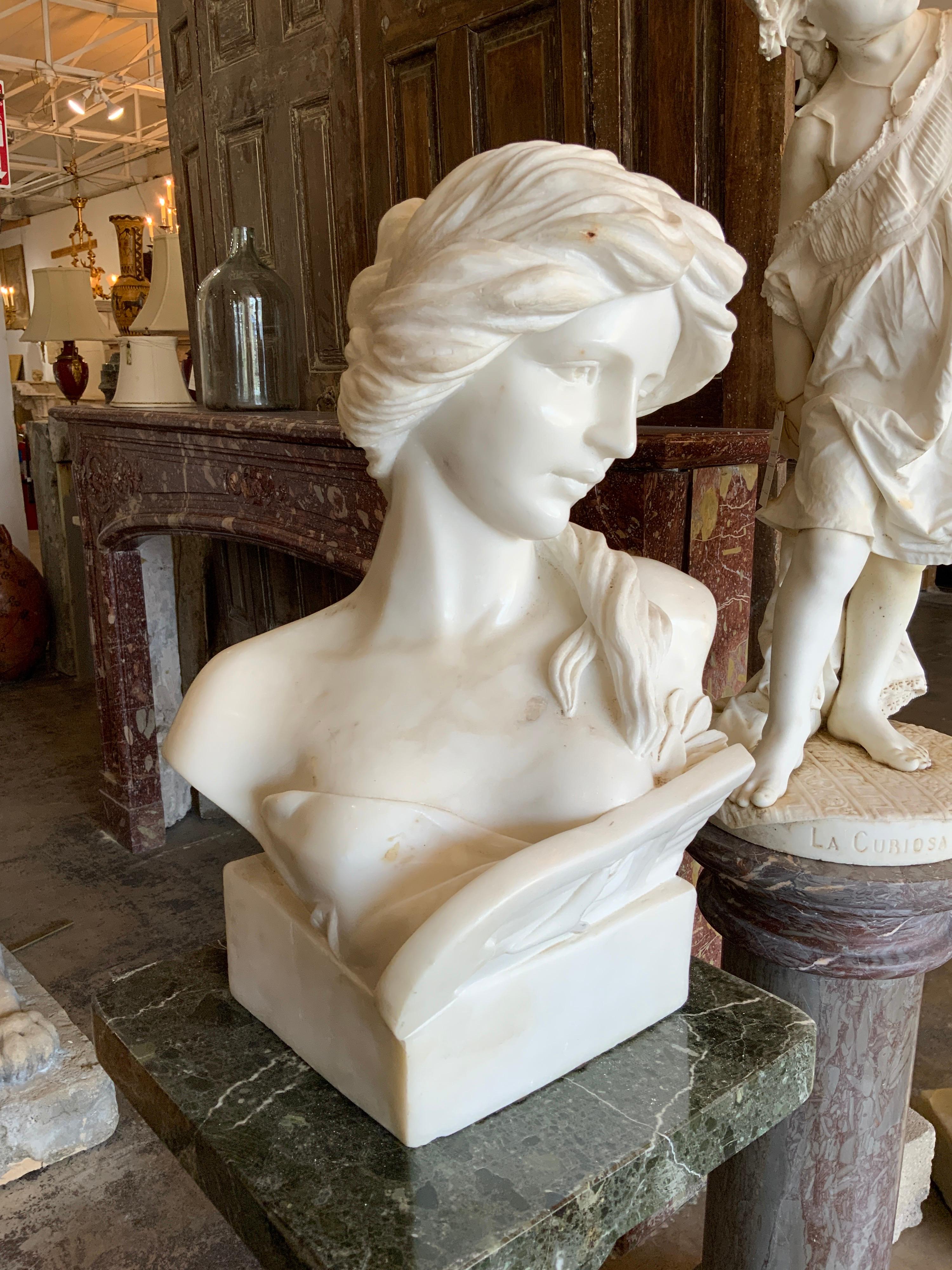 French 1900's Carrara Marble Statue from France
