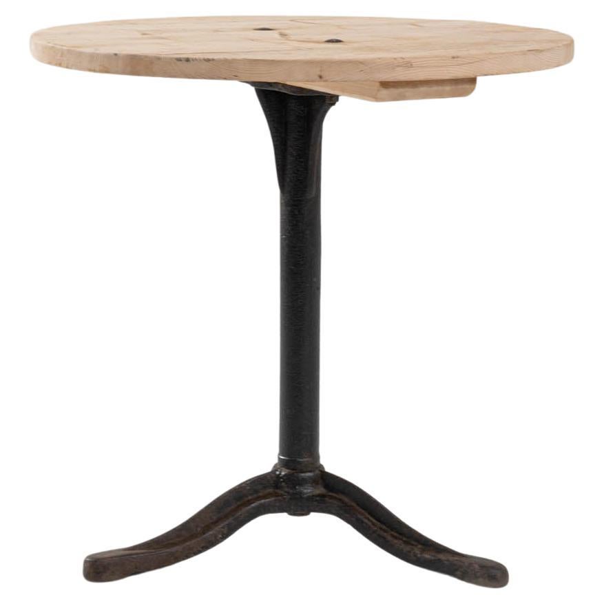 1900s Metal Table with Wood Top For Sale at 1stDibs