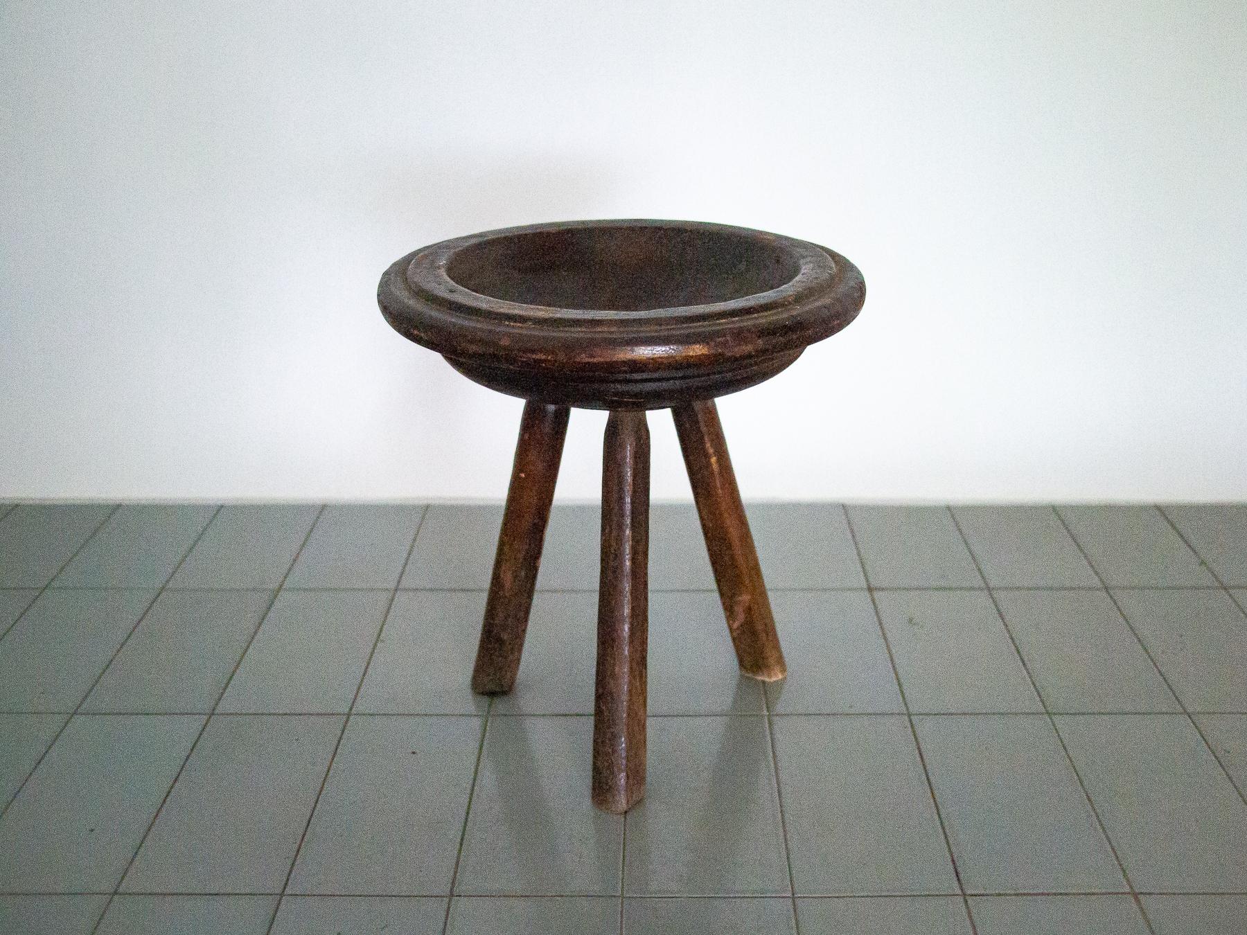 Brazilian 1900s Catch-All or Fruit Bowl Tray Table in Hardwood, Brazil