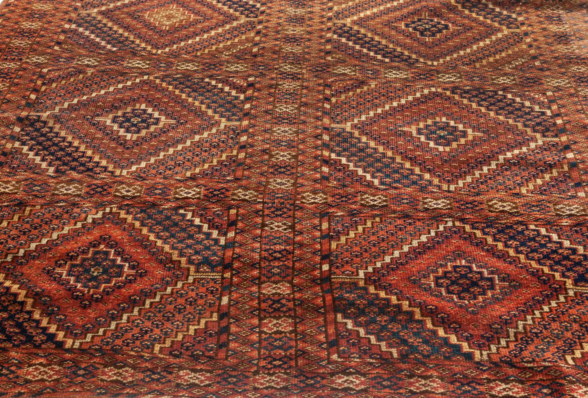 Hand-Knotted 1900s Caucasian Handmade Wool Rug For Sale