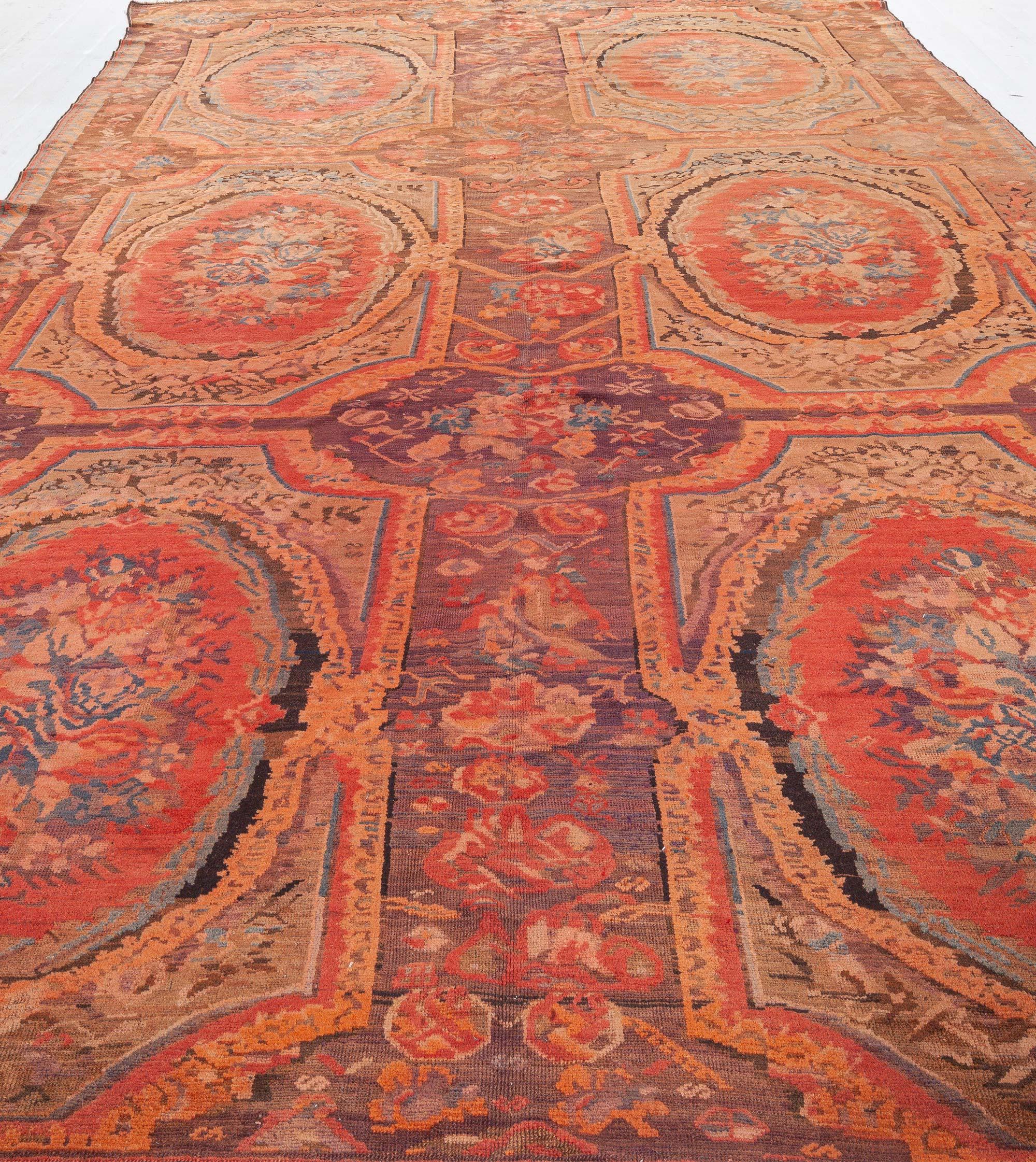 Hand-Knotted 1900s Caucasian Karabagh Handmade Wool Rug For Sale