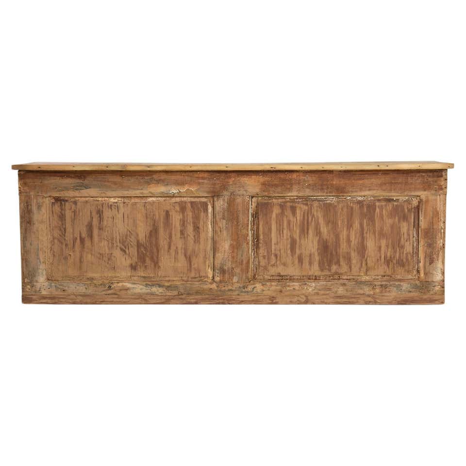 C 1900 Solid Oak /Fir Multi Panel General Store Counter at 1stDibs