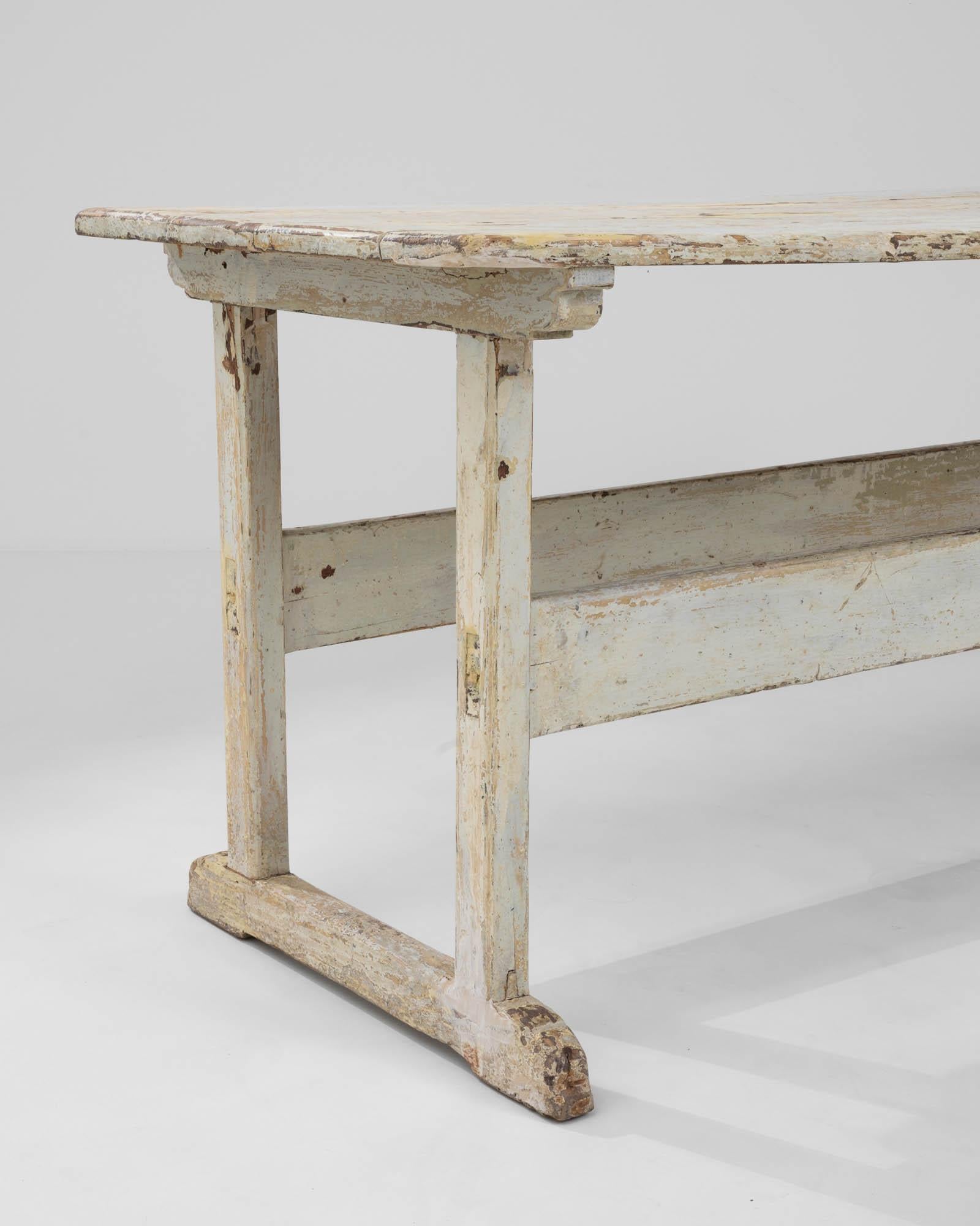 1900s Central European Wood White Patinated Table For Sale 1