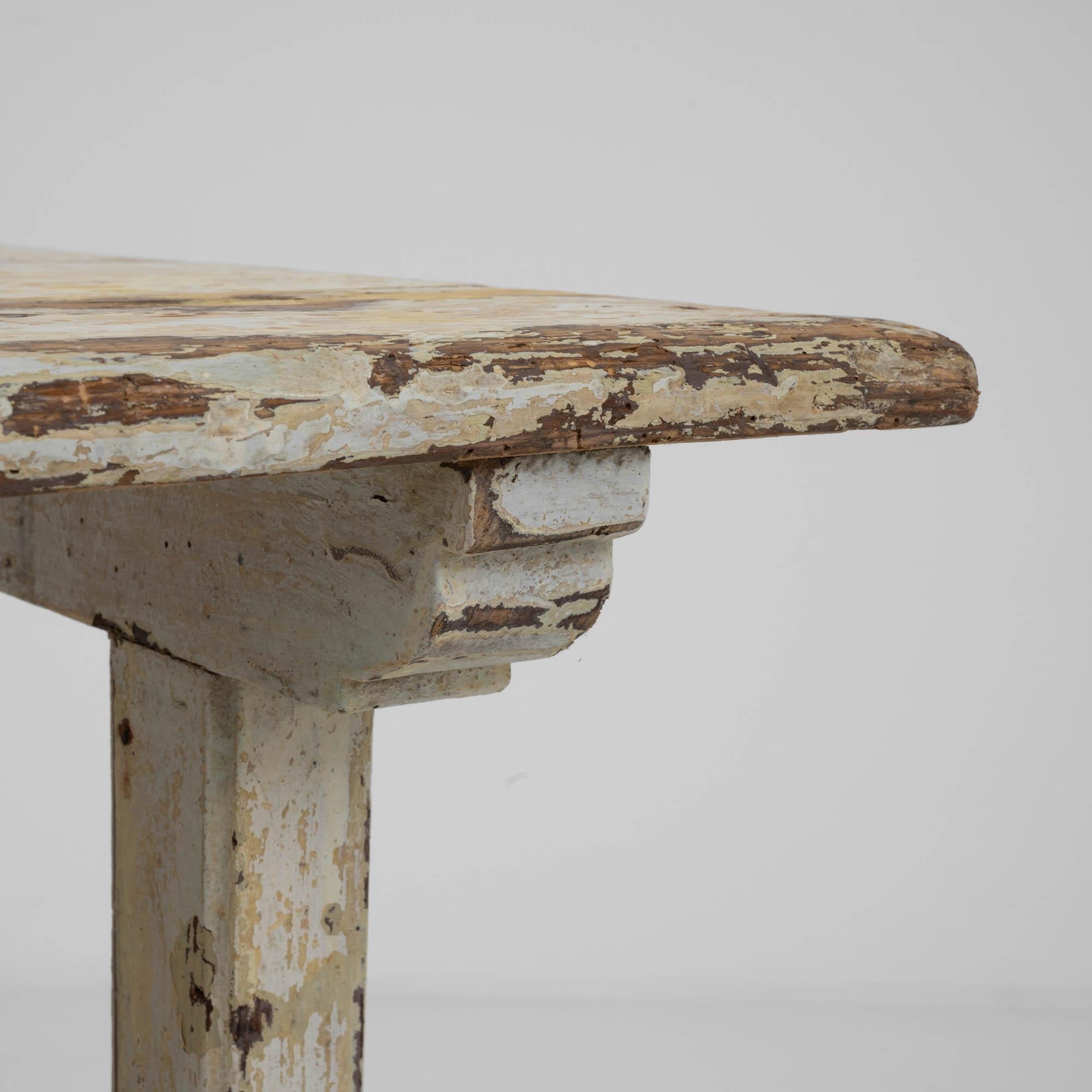 1900s Central European Wood White Patinated Table For Sale 3