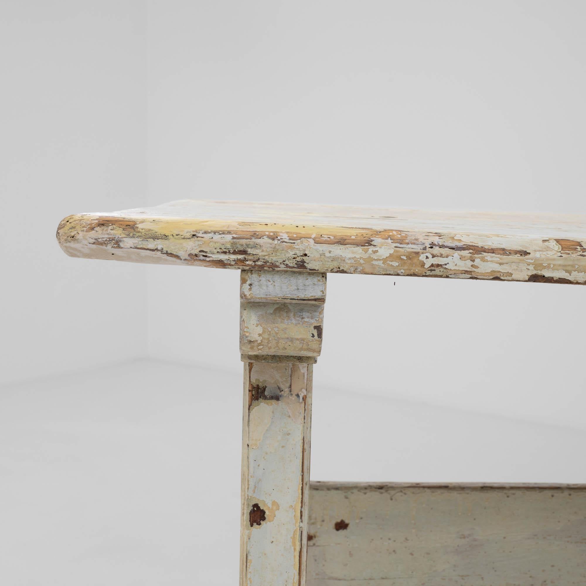 1900s Central European Wood White Patinated Table For Sale 4