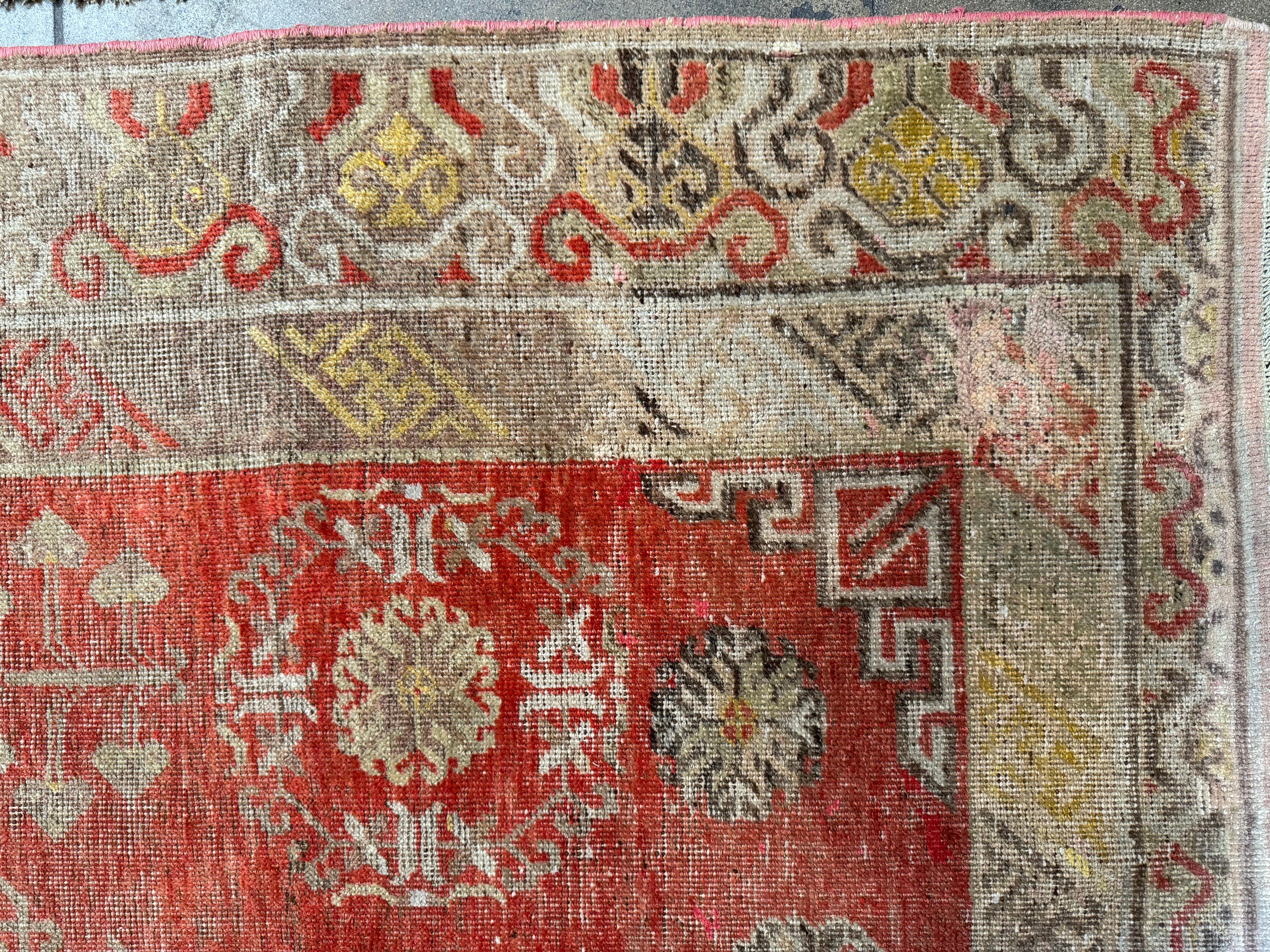 1900er Jahrhundert Antike Samarkand Teppich 10,10