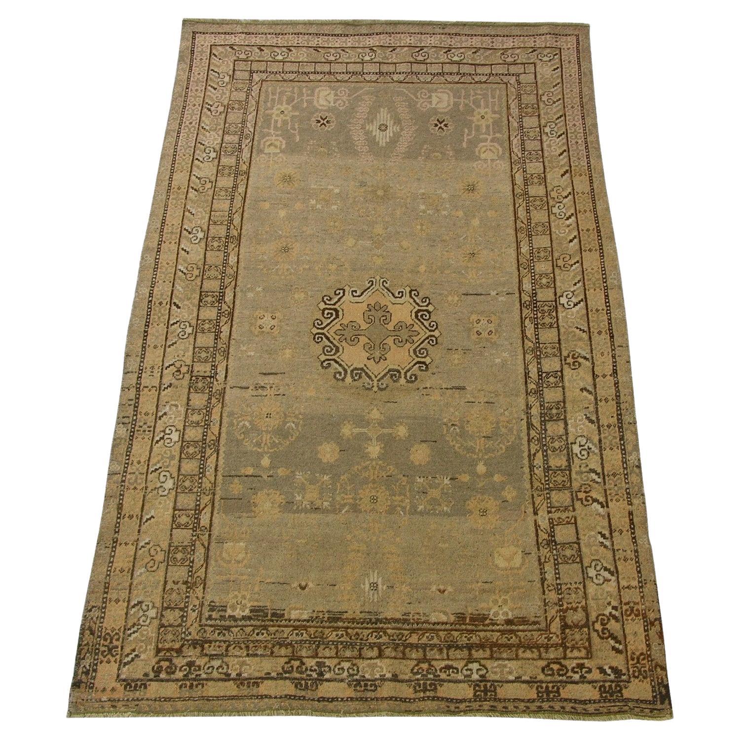 1900s Century Antique Samarkand Rug 10.8" X 5.9" For Sale