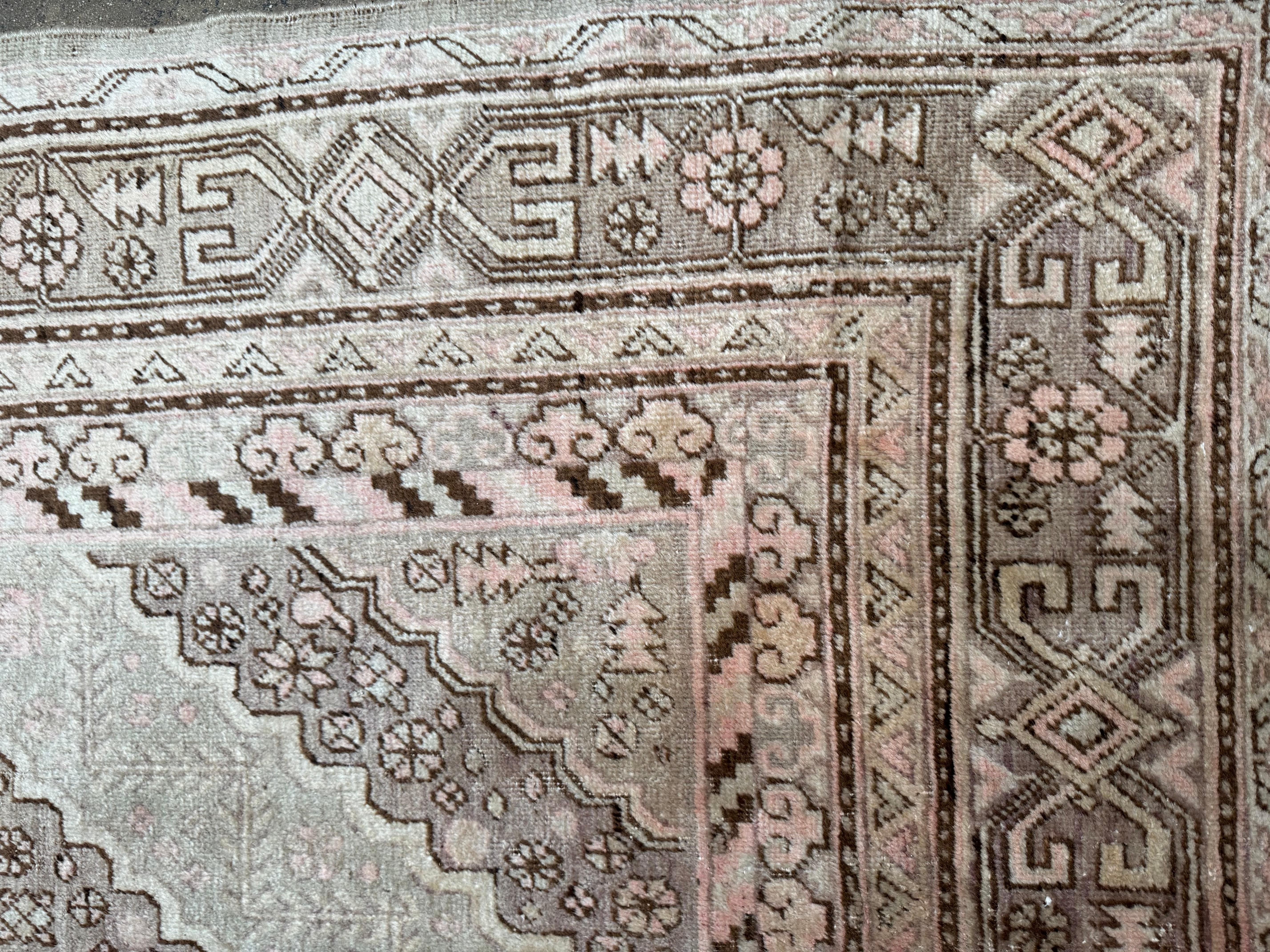 Mid-Century Modern 1900s Century Antique Samarkand Rug 12.6