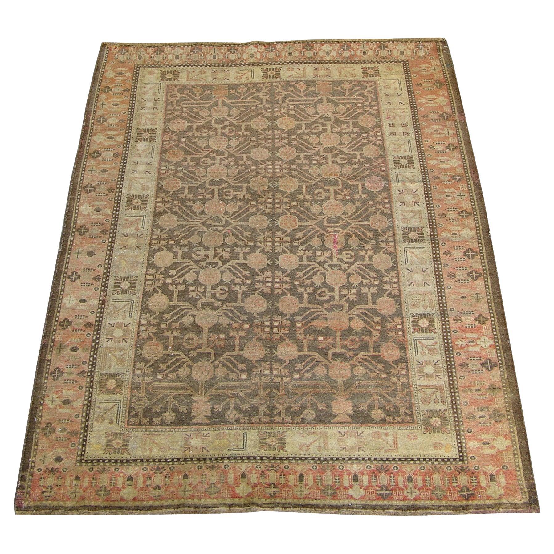 1900s Century Antique Samarkand Rug 6.6" X 4.6" For Sale