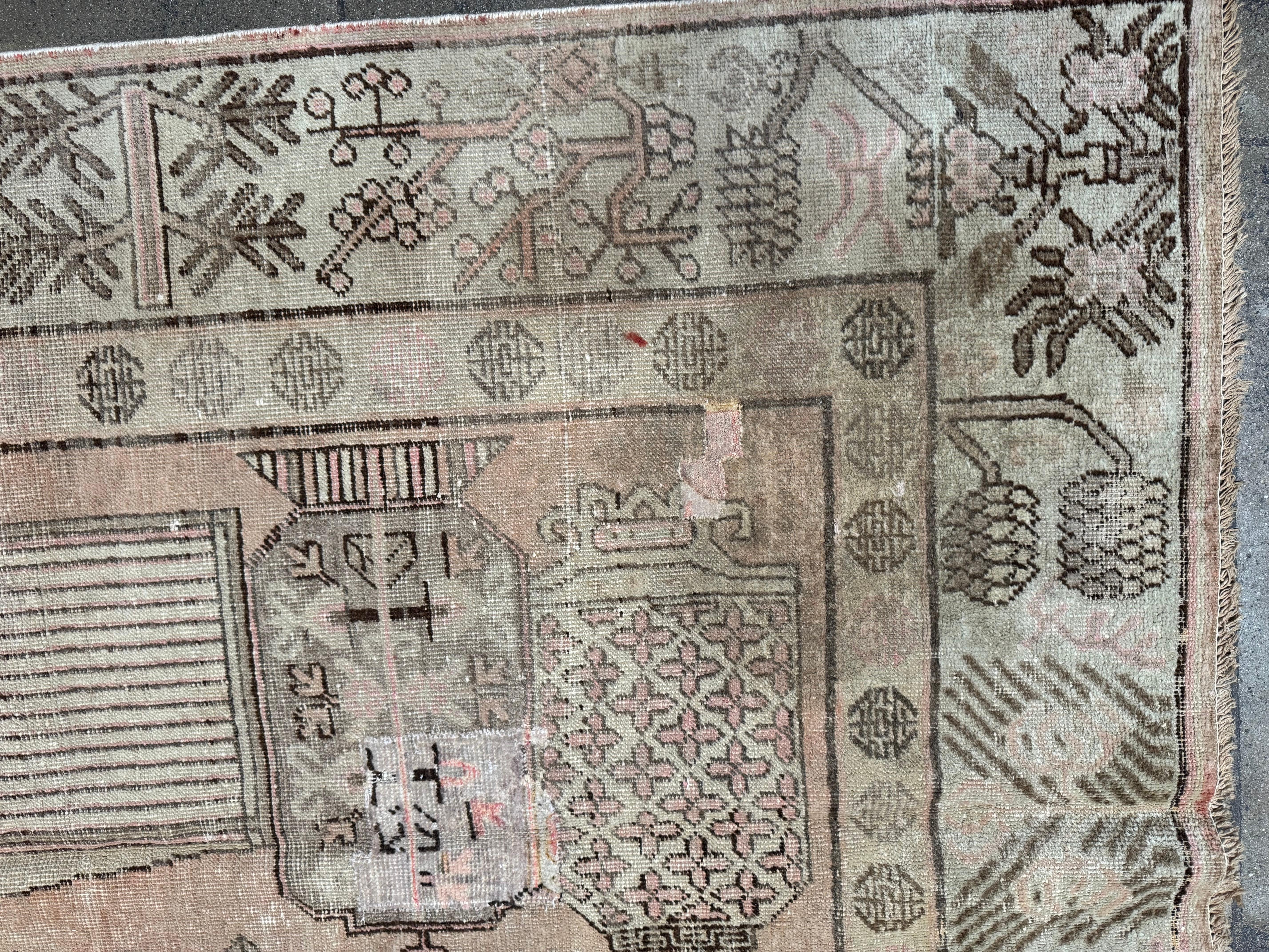 1900er Jahrhundert Antike Samarkand Teppich 8,3 