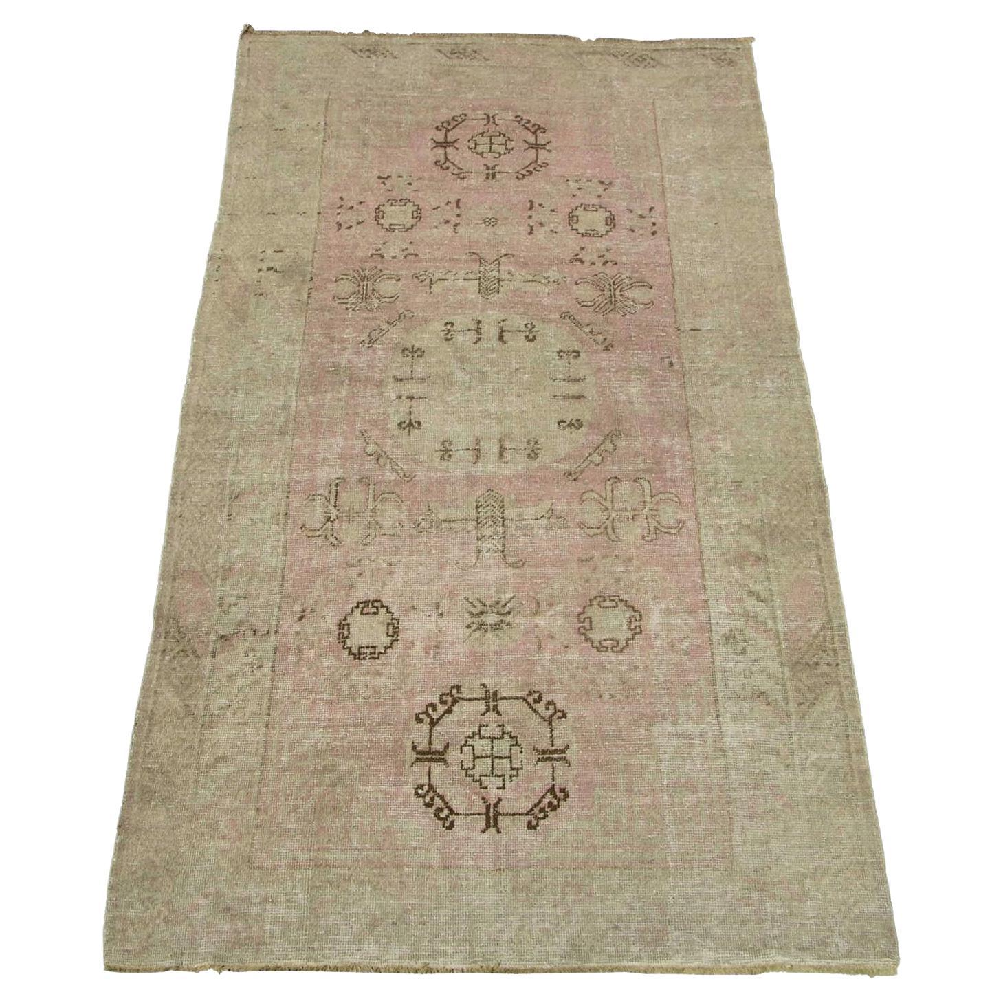 1900er Jahrhundert Antike Samarkand Teppich 8,5 "X 4,5" im Angebot