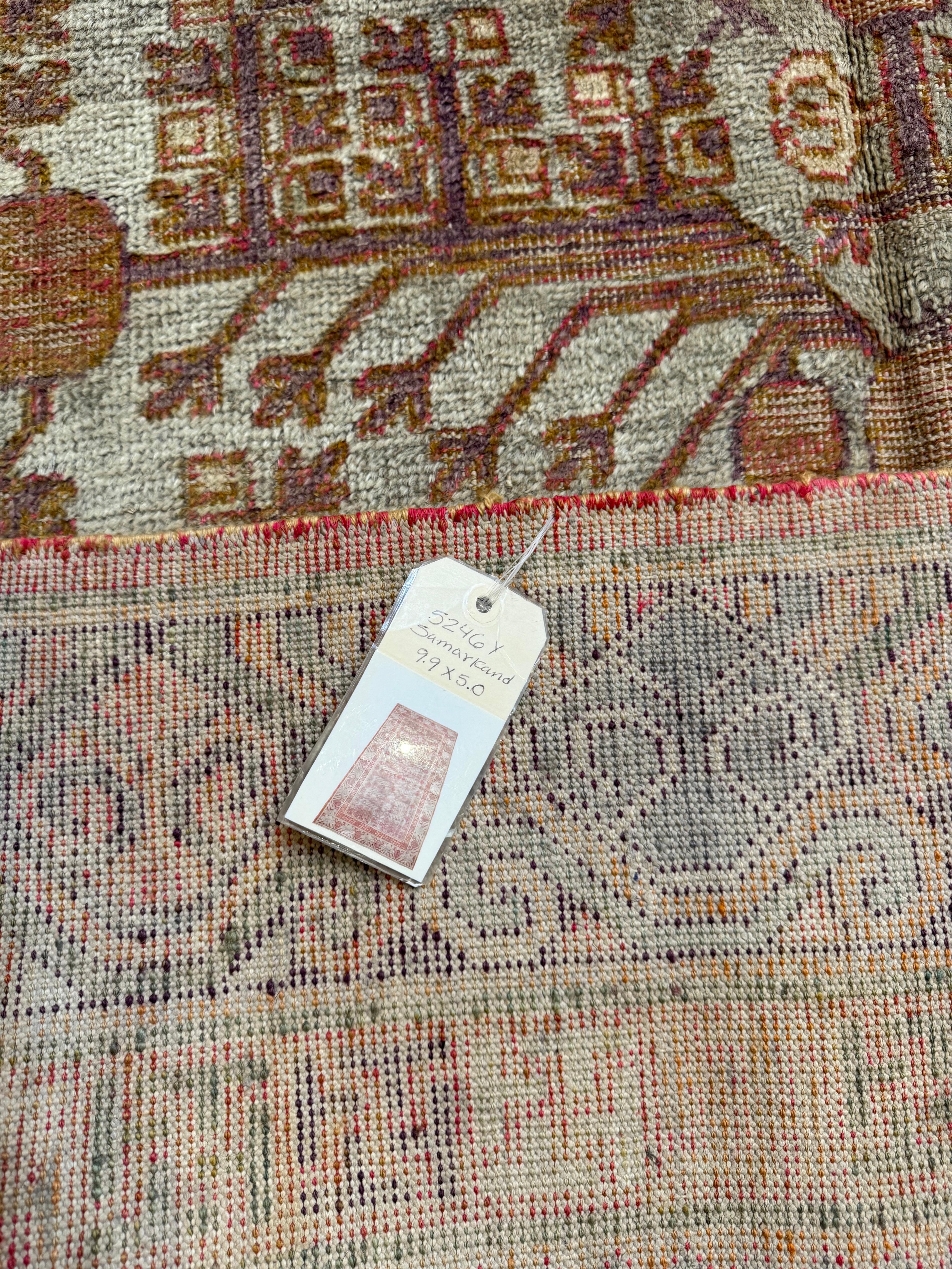 1900er Jahrhundert Antike Samarkand Teppich 9,9