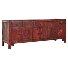 Vintage 1900s Chinese Distressed Wooden Buffet