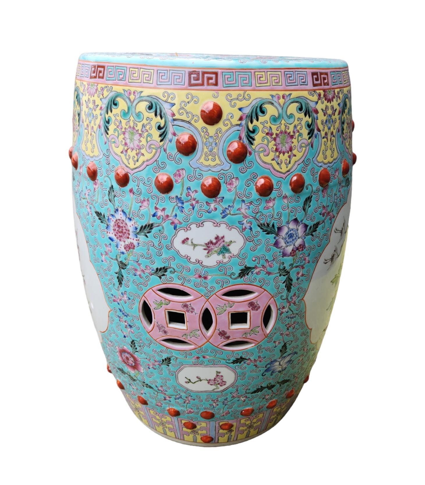 Exportation chinoise Tabouret de jardin chinois 1900 en vente