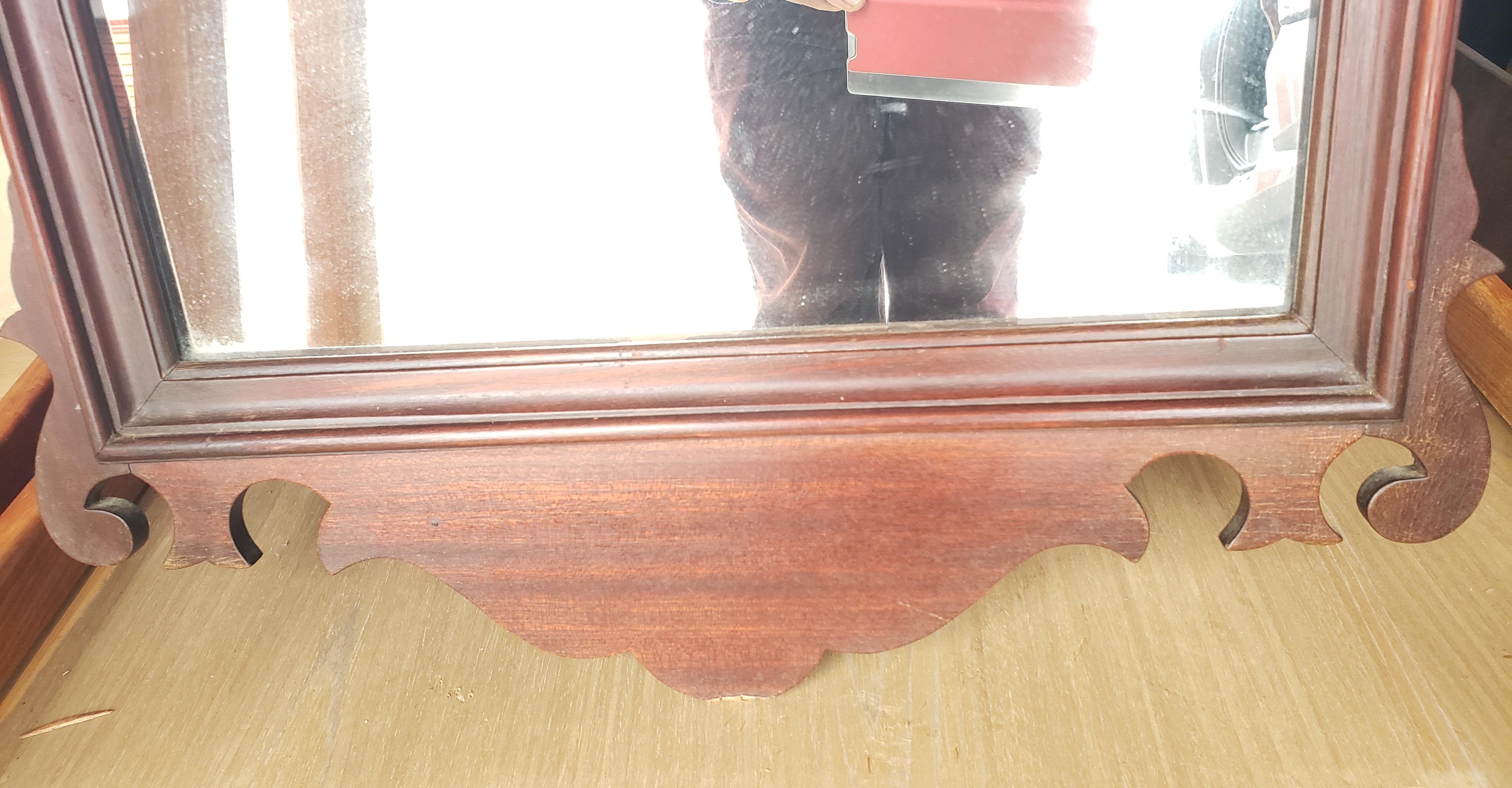 1900s Chippendale Mahogany Wall Mirror For Sale 3