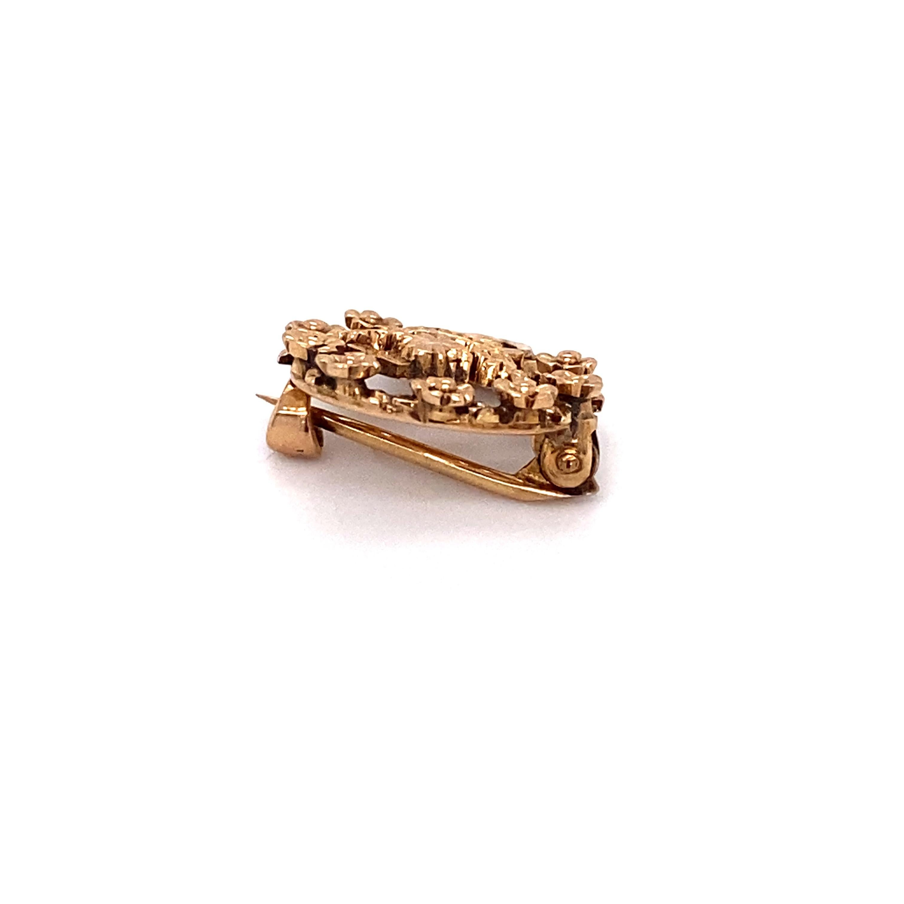 1900s Christian Science Crown and Cross Pin in 14 Karat Gold at 1stDibs