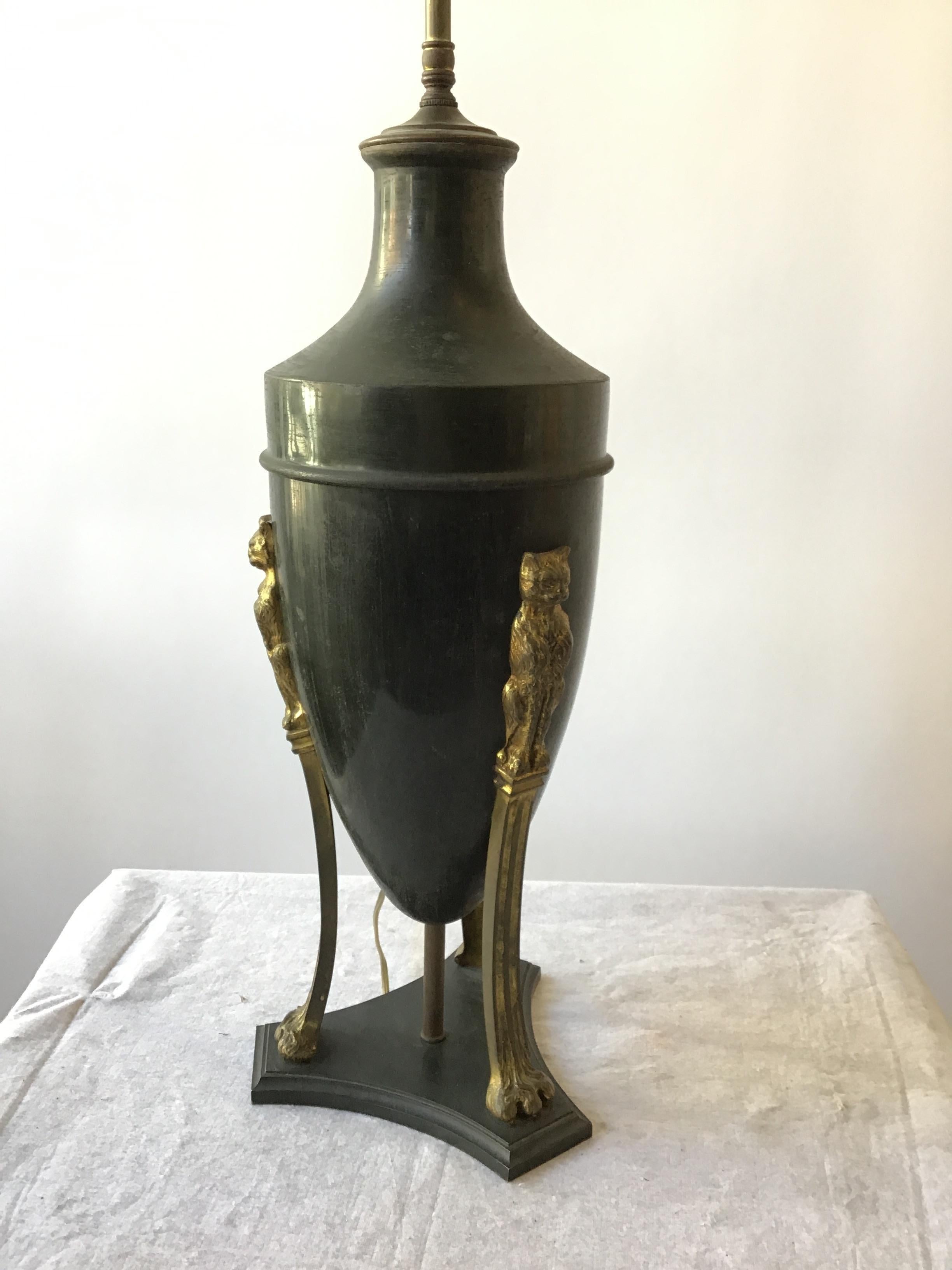 antique cat lamp
