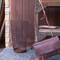 1900s Clerks Industrial Wire Tin Map Architectural Drawings Bin Basket Trash Can