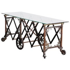 Antique 1900s Coffin Cart Coffee Table