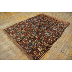 1900s Colorful Antique Geometric Tribal Northwest Quchan Kordi Small Carpet