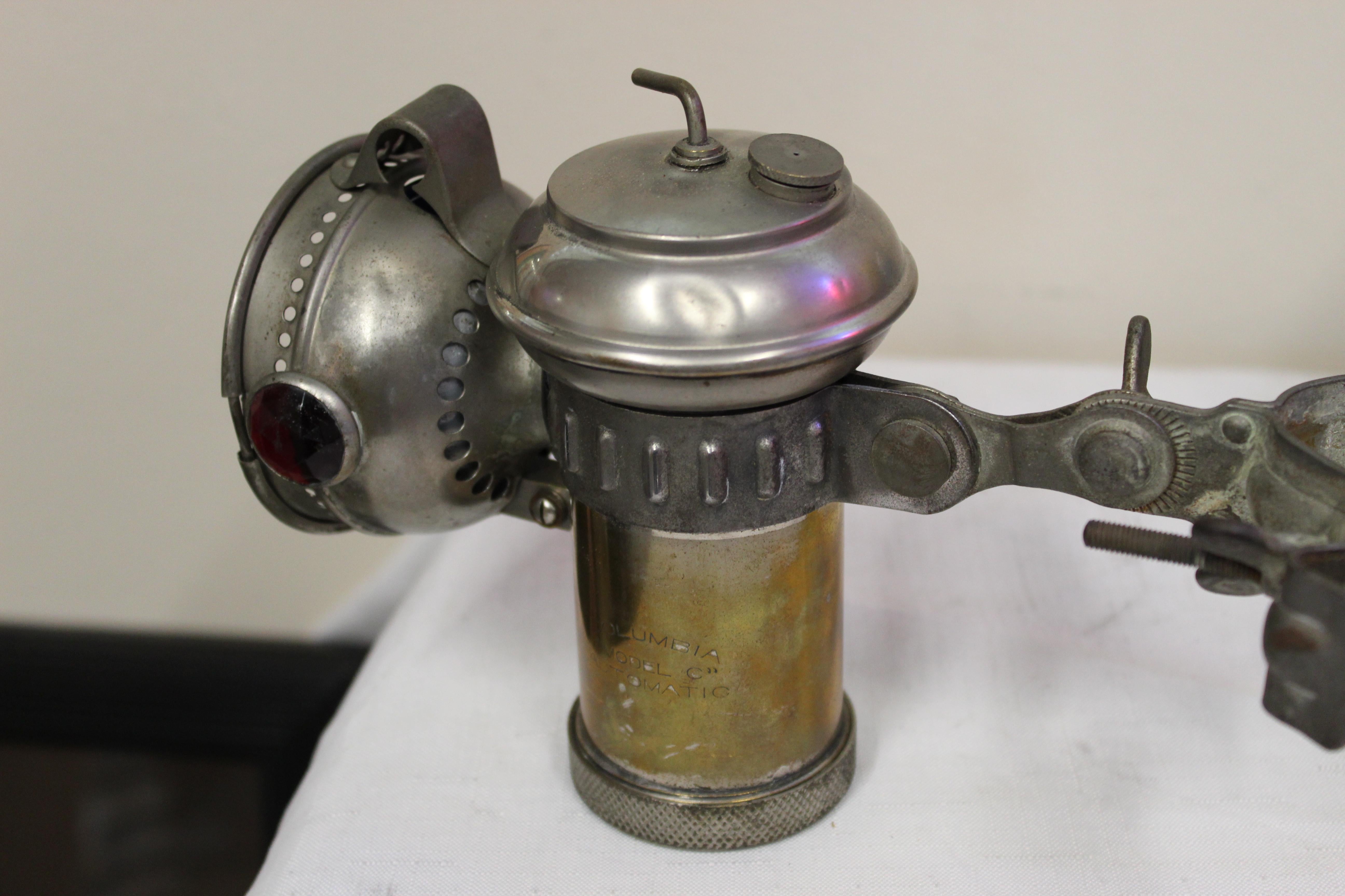 1900s Columbia Model C Carbide Motorcycle/Bicycle Lantern For Sale 5