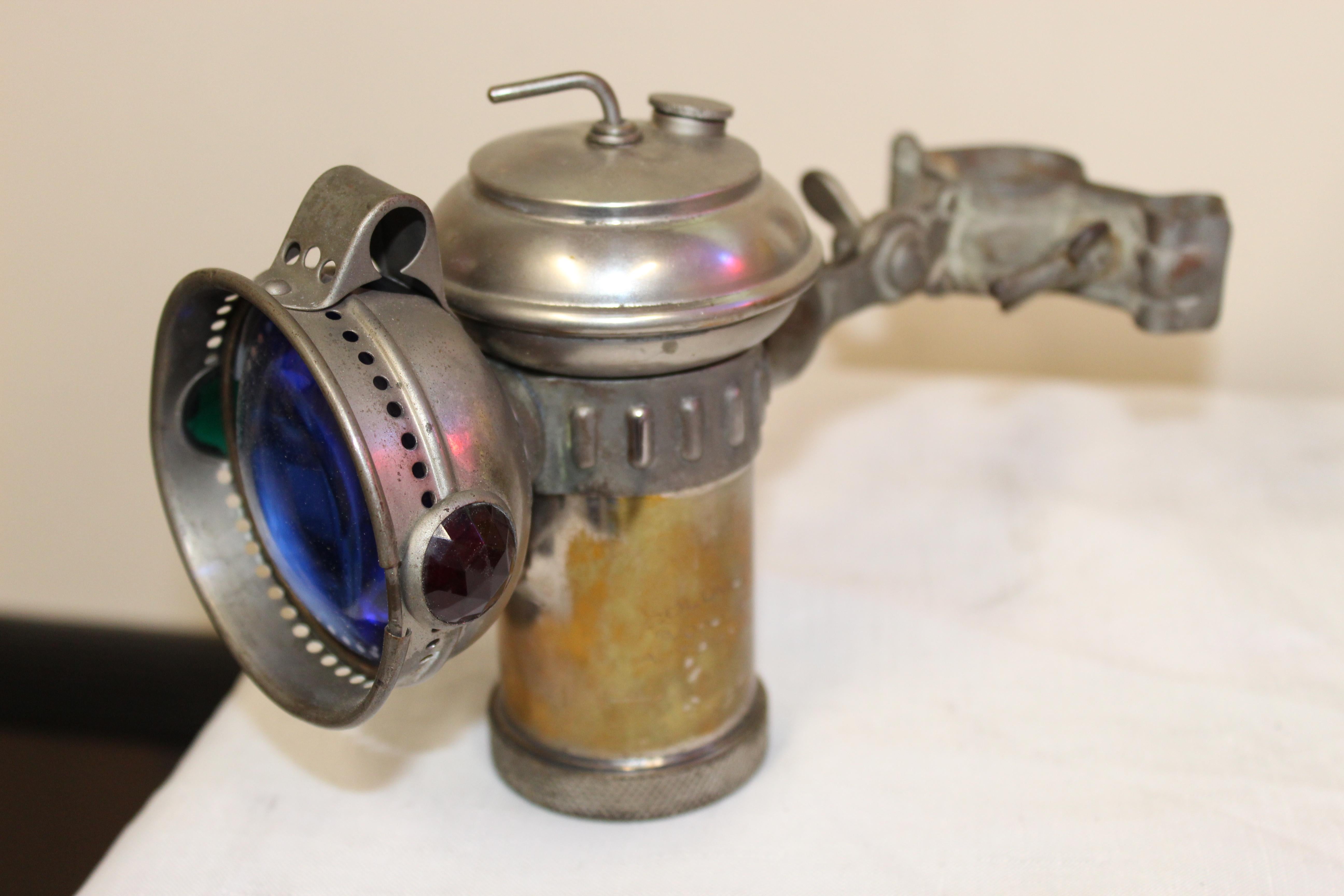 1900s Columbia Model C Carbide Motorcycle/Bicycle Lantern For Sale 6