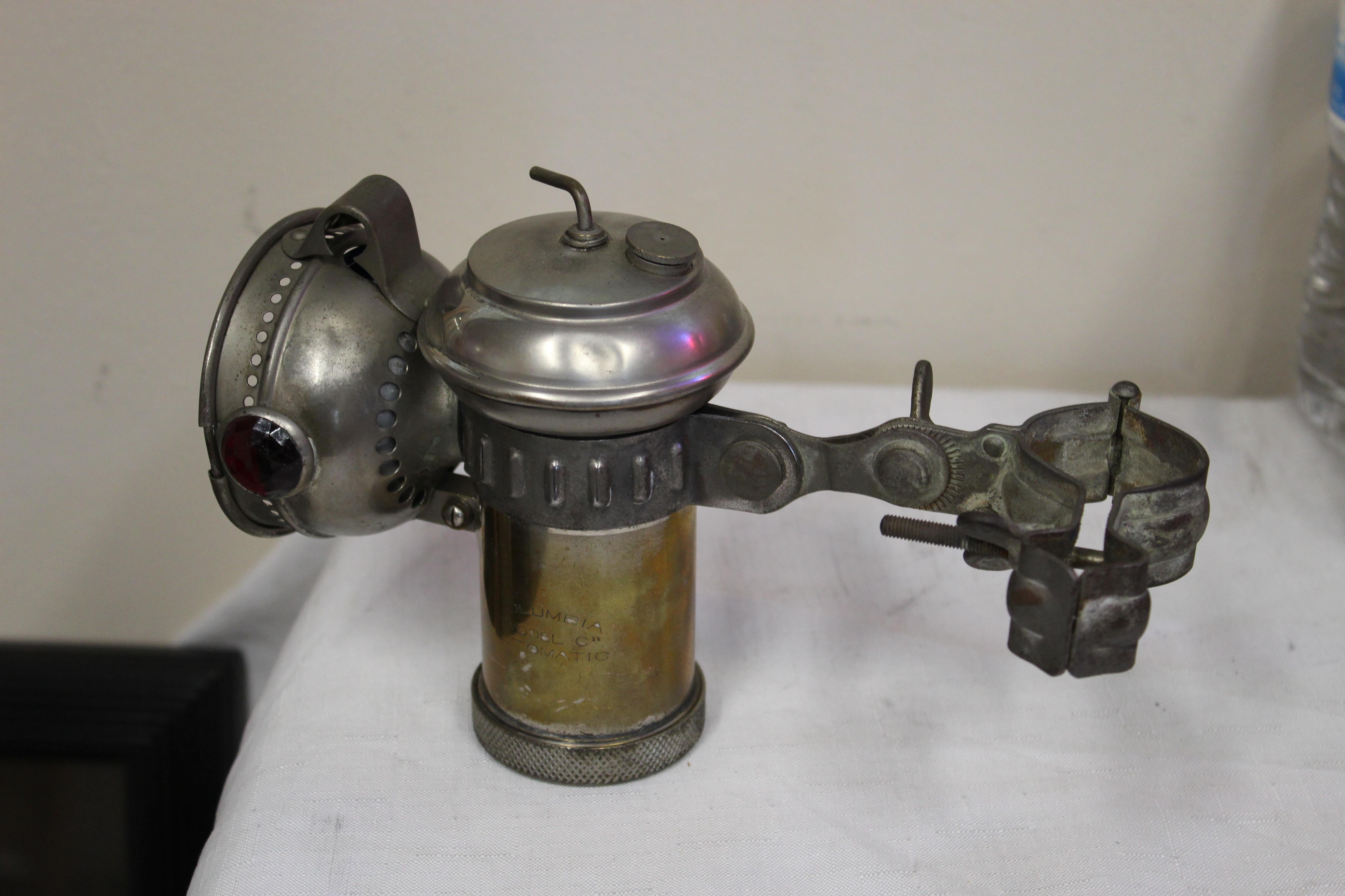 1900s Columbia Model C Carbide Motorcycle/Bicycle Lantern For Sale 2