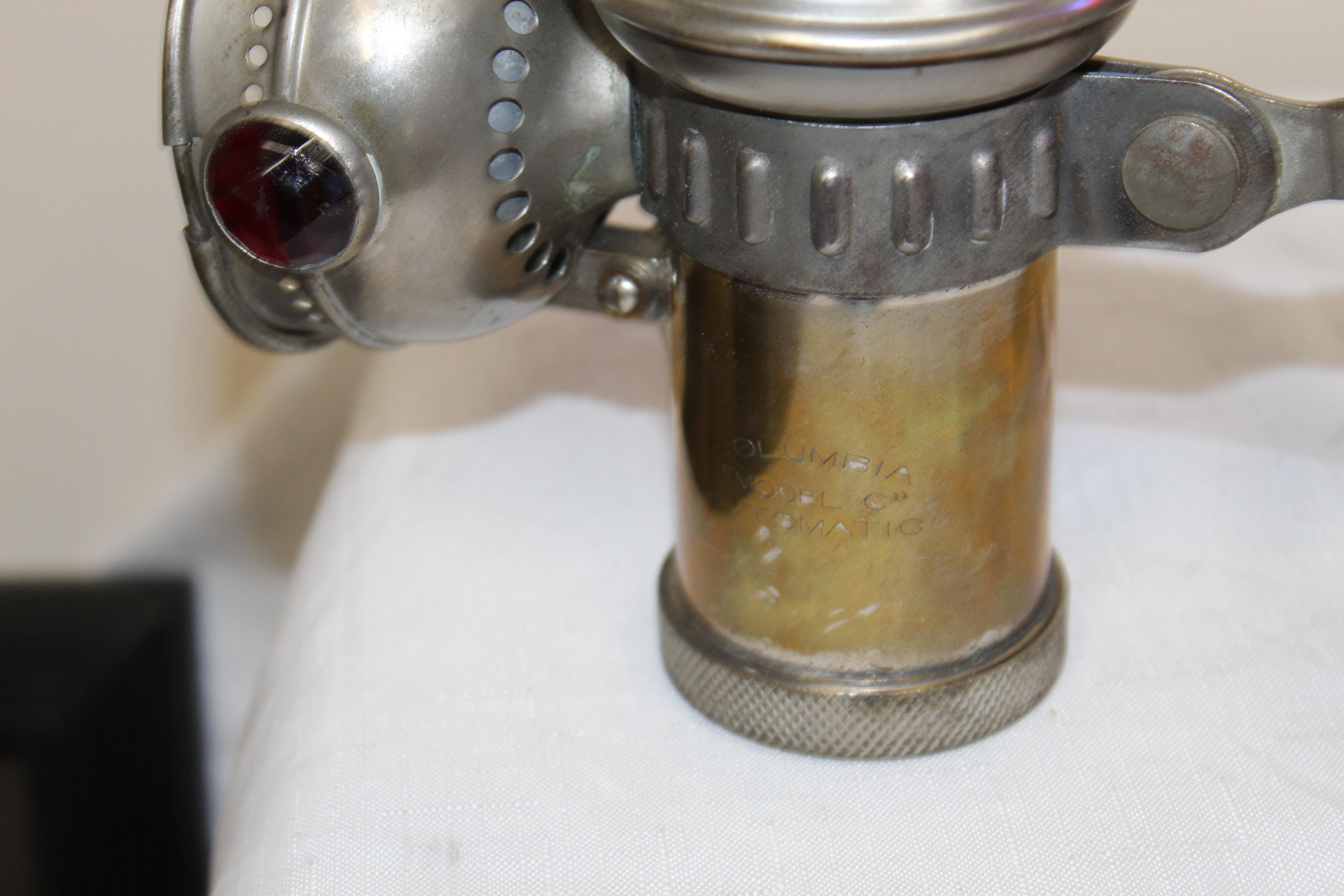 1900s Columbia Model C Carbide Motorcycle/Bicycle Lantern For Sale 3