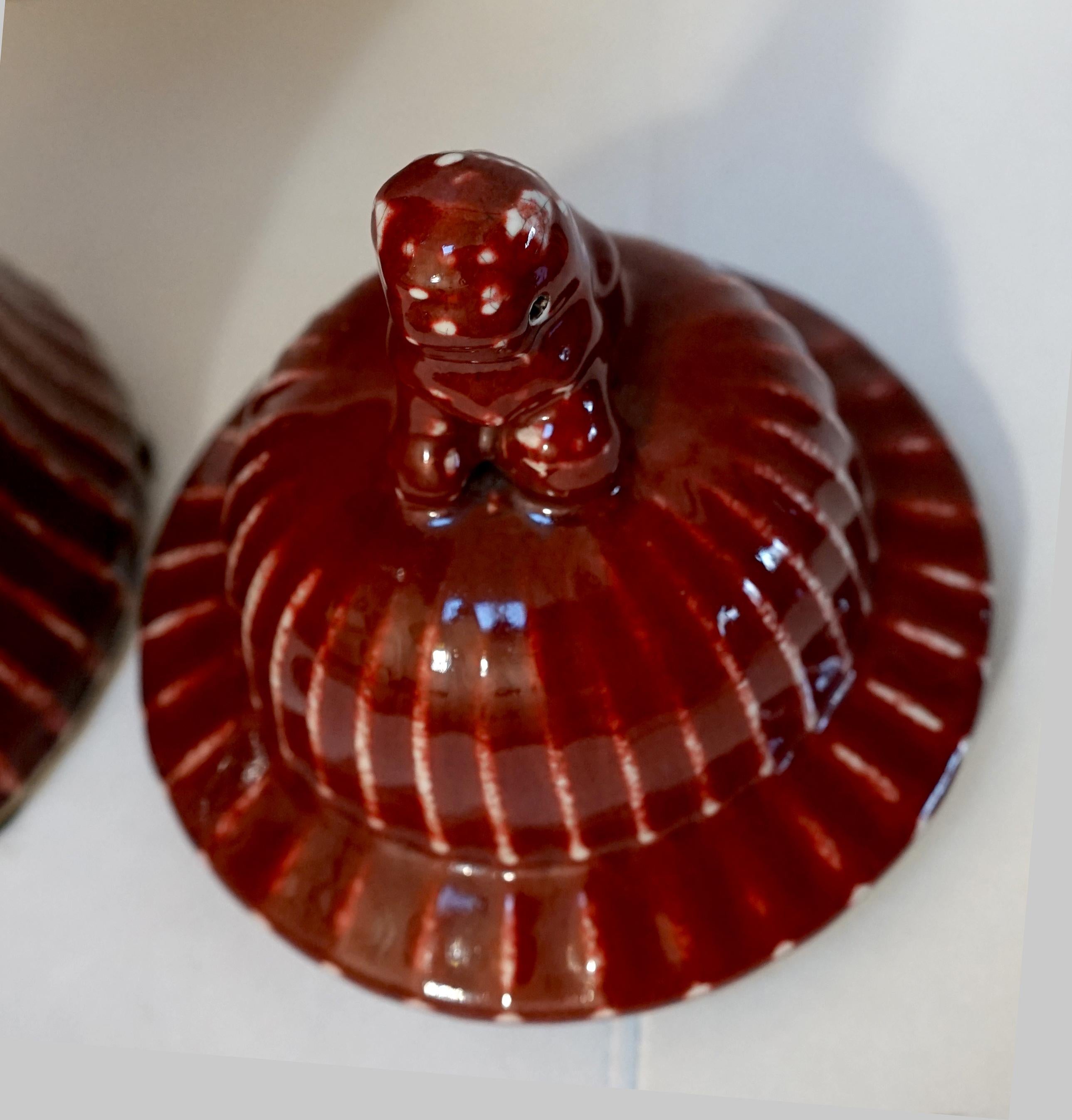 1900s Copper Red Chinese Ginger Jar with Foo Dogs For Sale 4
