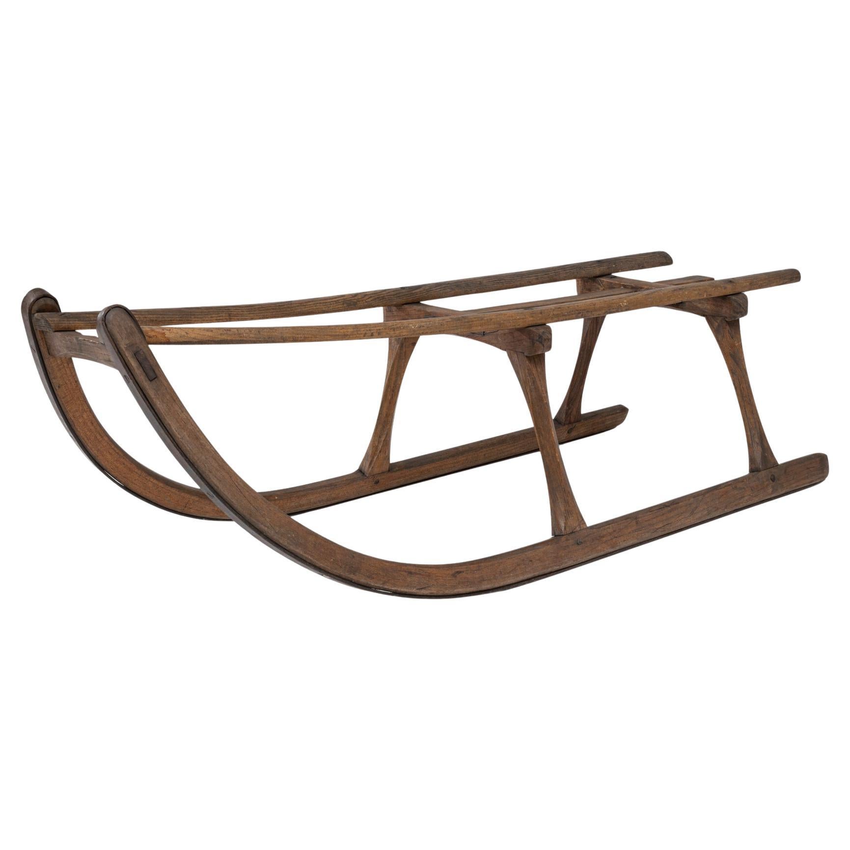 Traîneau en bois courbé tchèque des années 1900