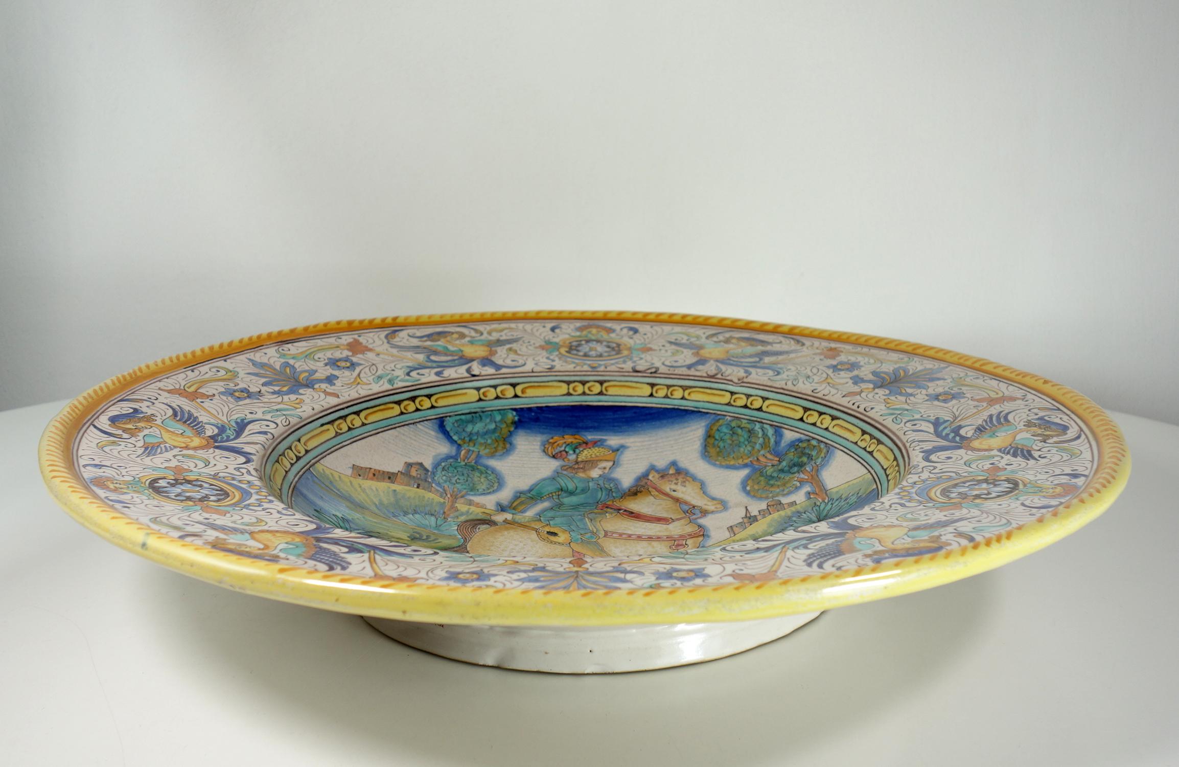 1900s David Zipirovic Deruta Renacimiento Renacimiento Mayólica Desfile Placa en venta 5