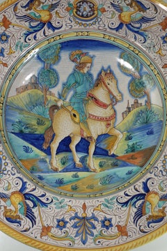 David Zipirovic Deruta Renaissance Revival Majolika-paradeteller, 1900er Jahre, David Zipirovic