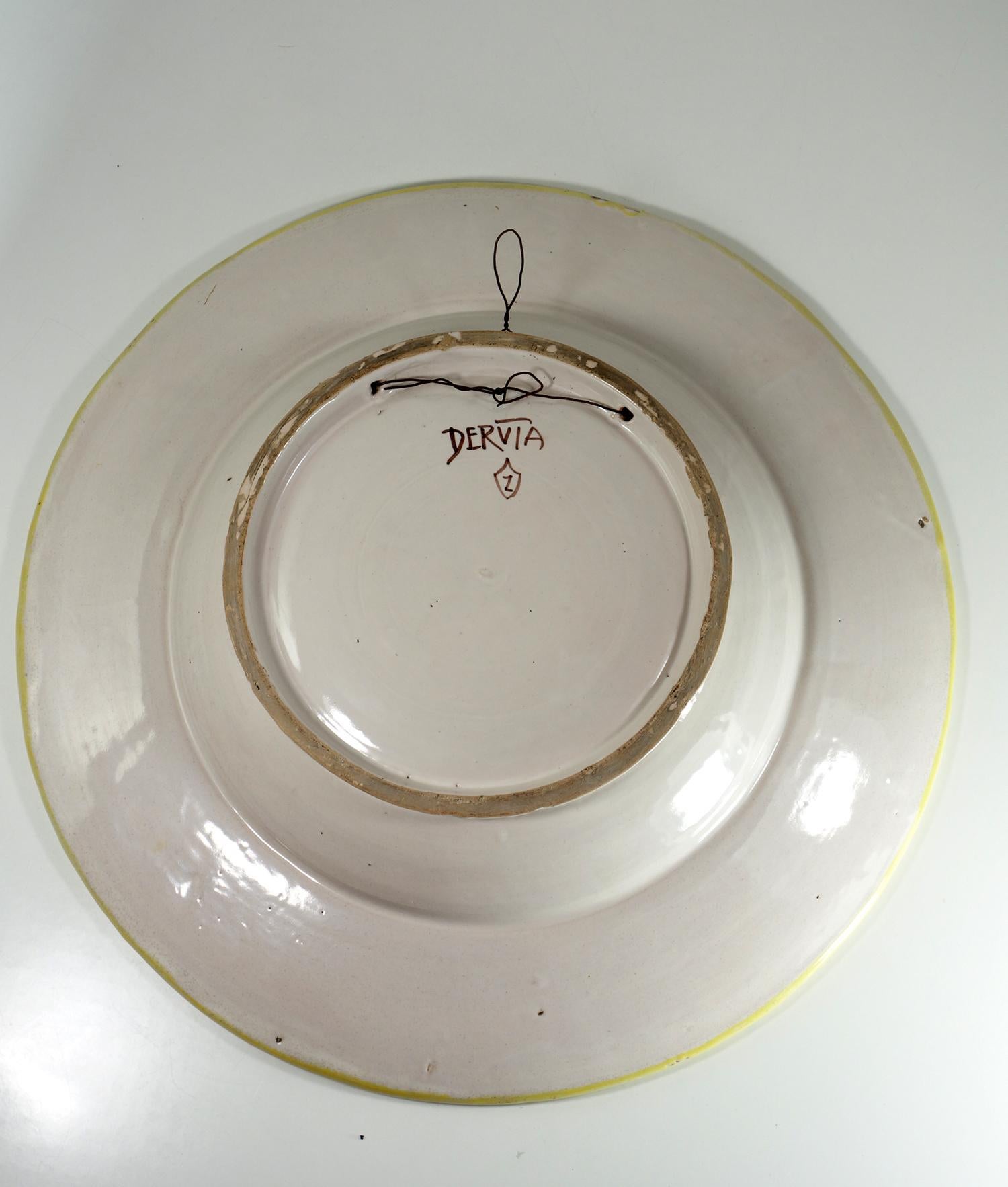 1900s David Zipirovic Deruta Renacimiento Renacimiento Mayólica Desfile Placa en venta 2