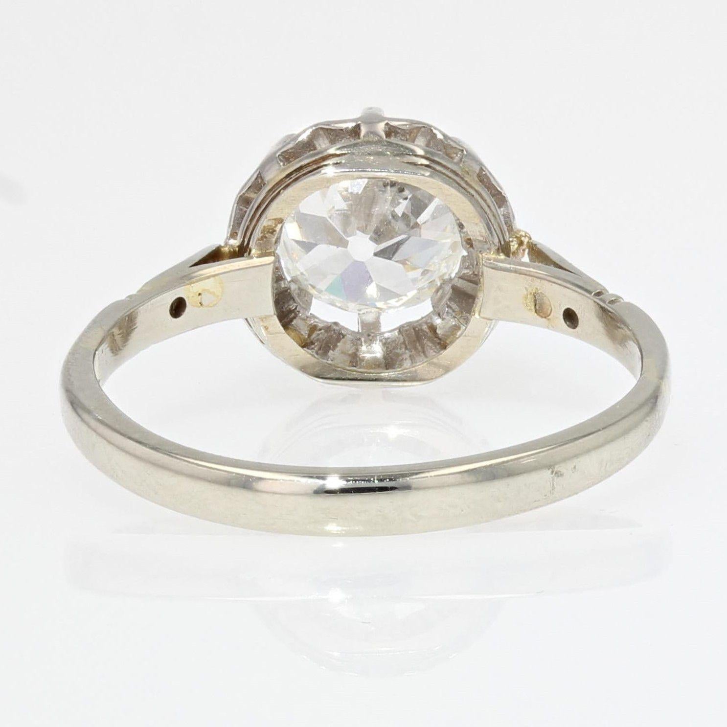 Solitrring aus 18 Karat Weigold mit Diamanten, 1900er Jahre 9