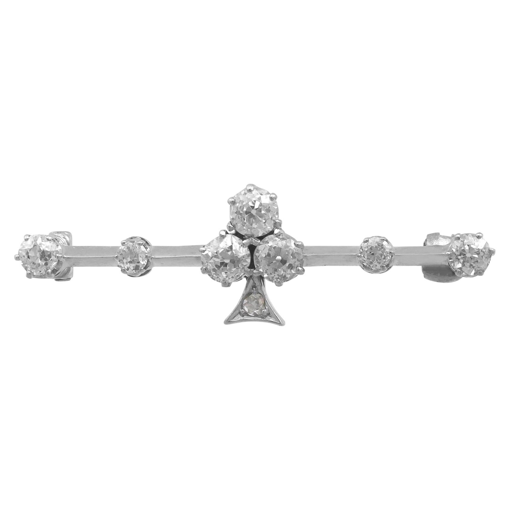 1900s Diamond and White Gold Bar Brooch