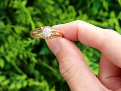 Edwardian 0.93ct Diamond Solitaire Ring, 18k Yellow Gold, 1902 England