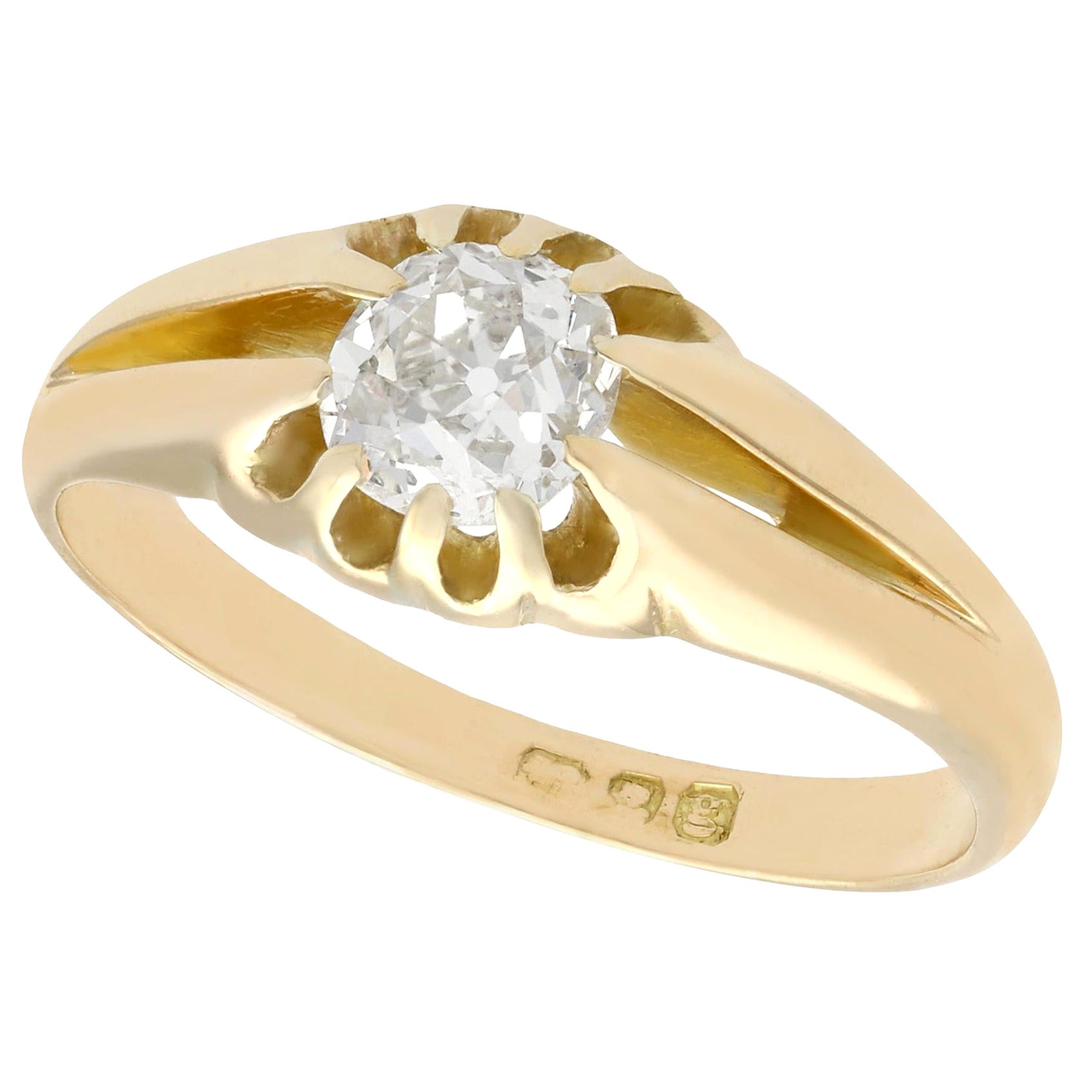 Anillo de oro amarillo y diamantes de 1900