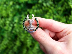 1900s Diamond Ruby and Green Sapphire 18k Yellow Gold Gordon Highlanders Cap