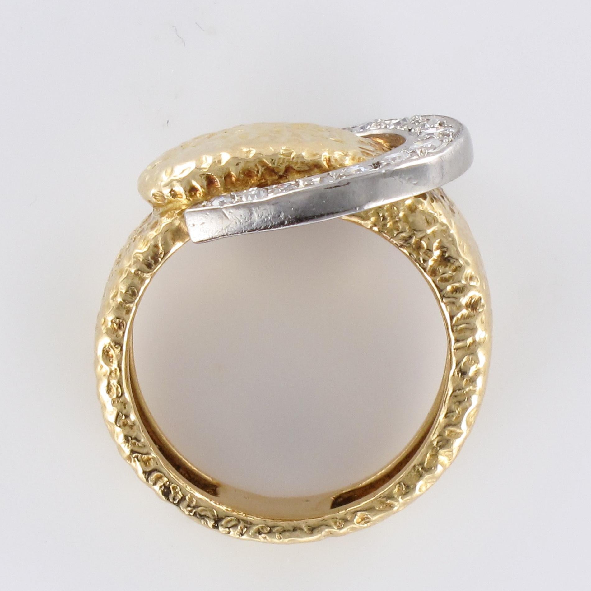 1900s Diamonds 18 Karat Yellow Gold Belt Ring 8