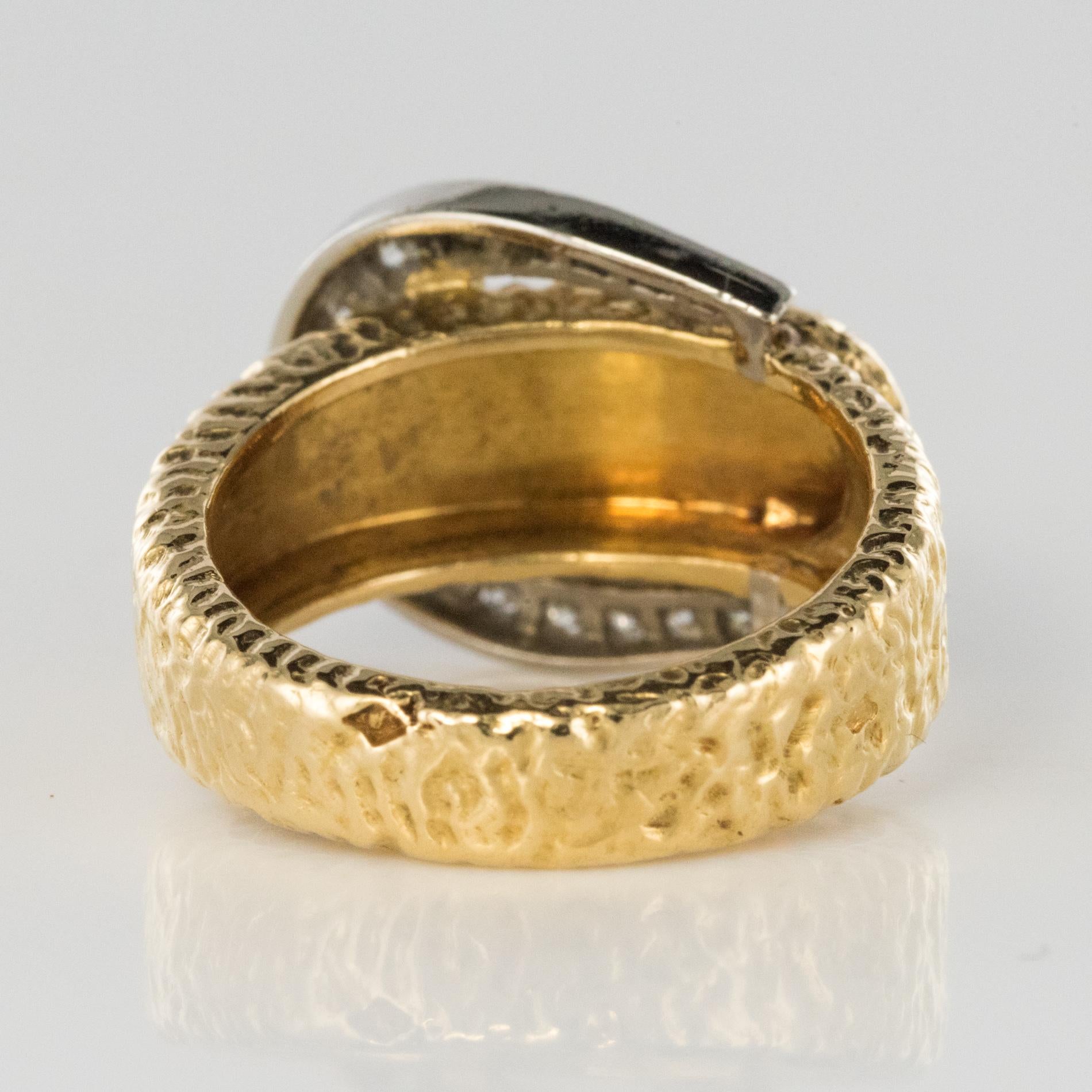 1900s Diamonds 18 Karat Yellow Gold Belt Ring 9