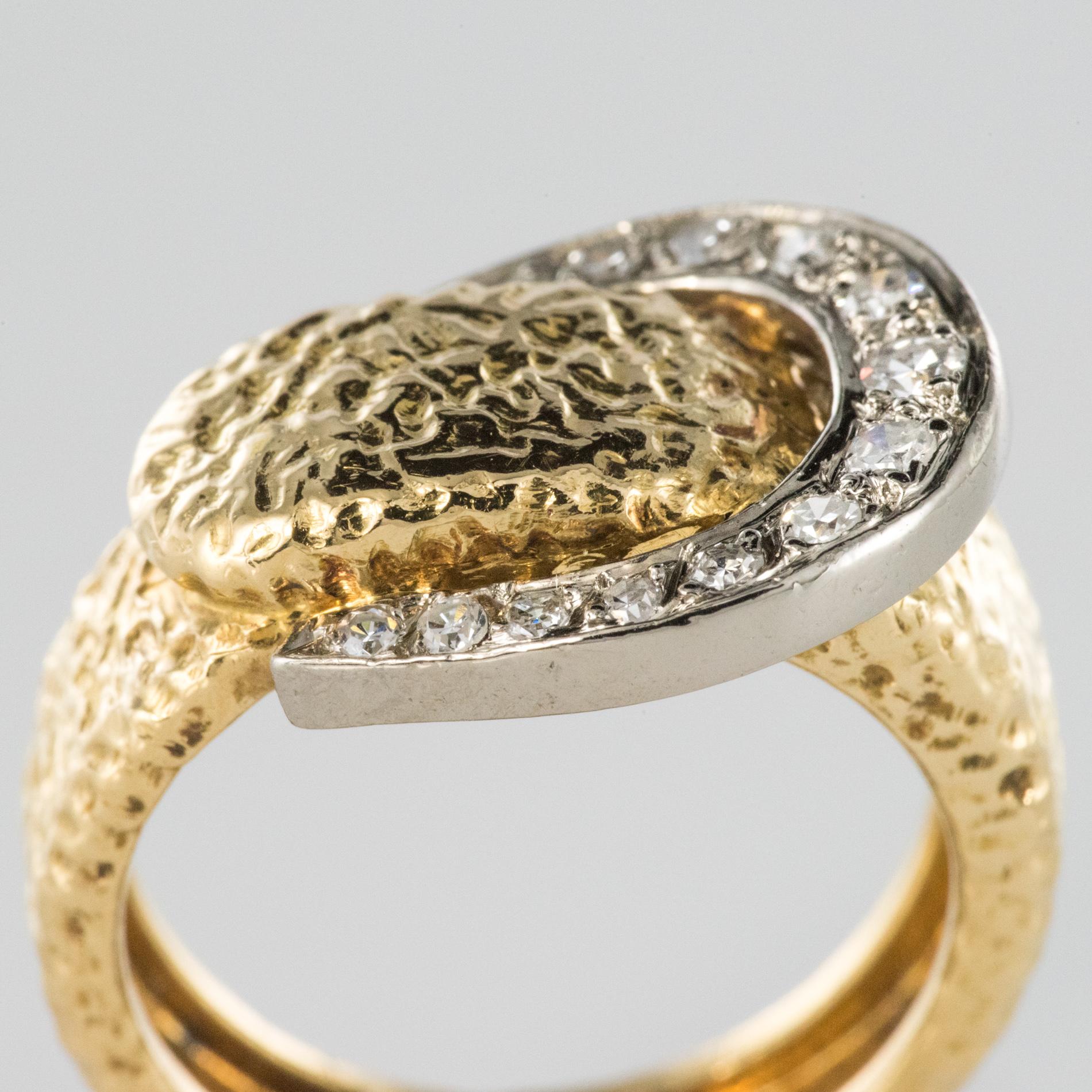 1900s Diamonds 18 Karat Yellow Gold Belt Ring 3
