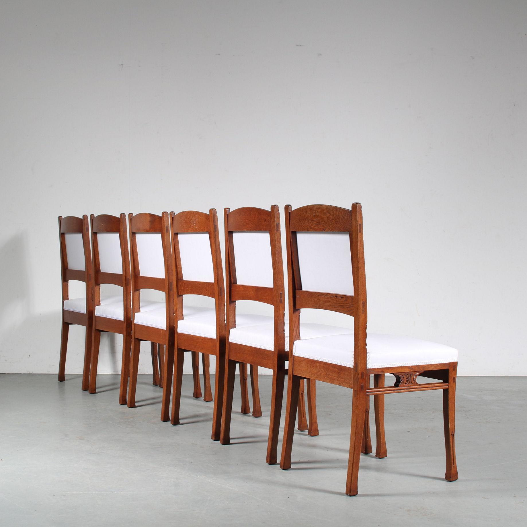 Dutch 1900s, Dining Chairs by Gerrit Willem Dijsselhof for Van Wisselingh, Netherlands For Sale