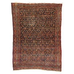 1900's Distressed Antique Persian Mahal Carpet