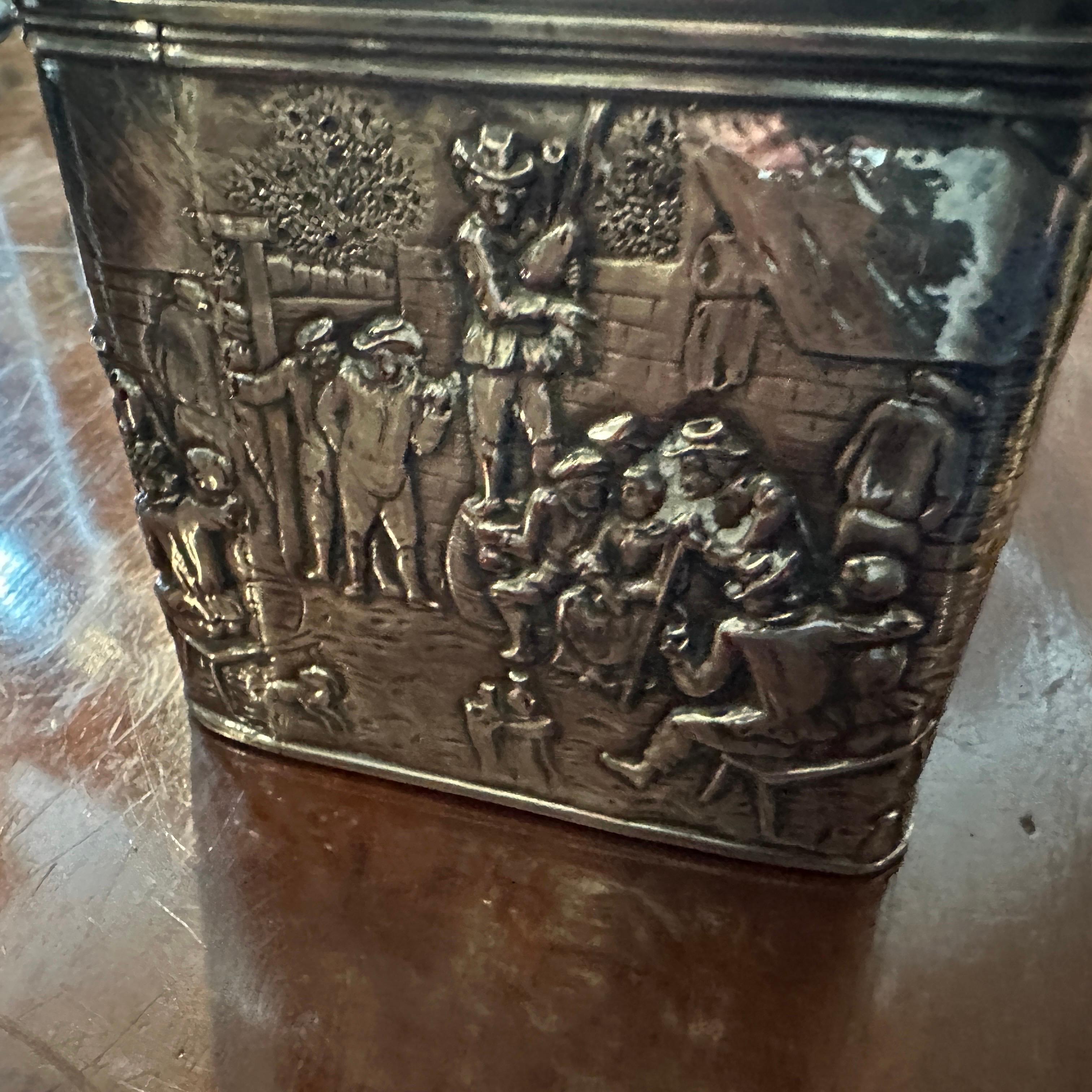1900s Dutch Colonial Style Copper Silver Plated American Box by Barbour & co. 8