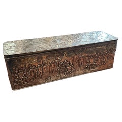 1900s Dutch Colonial Style Copper Silver Plated American Box by Barbour & co.