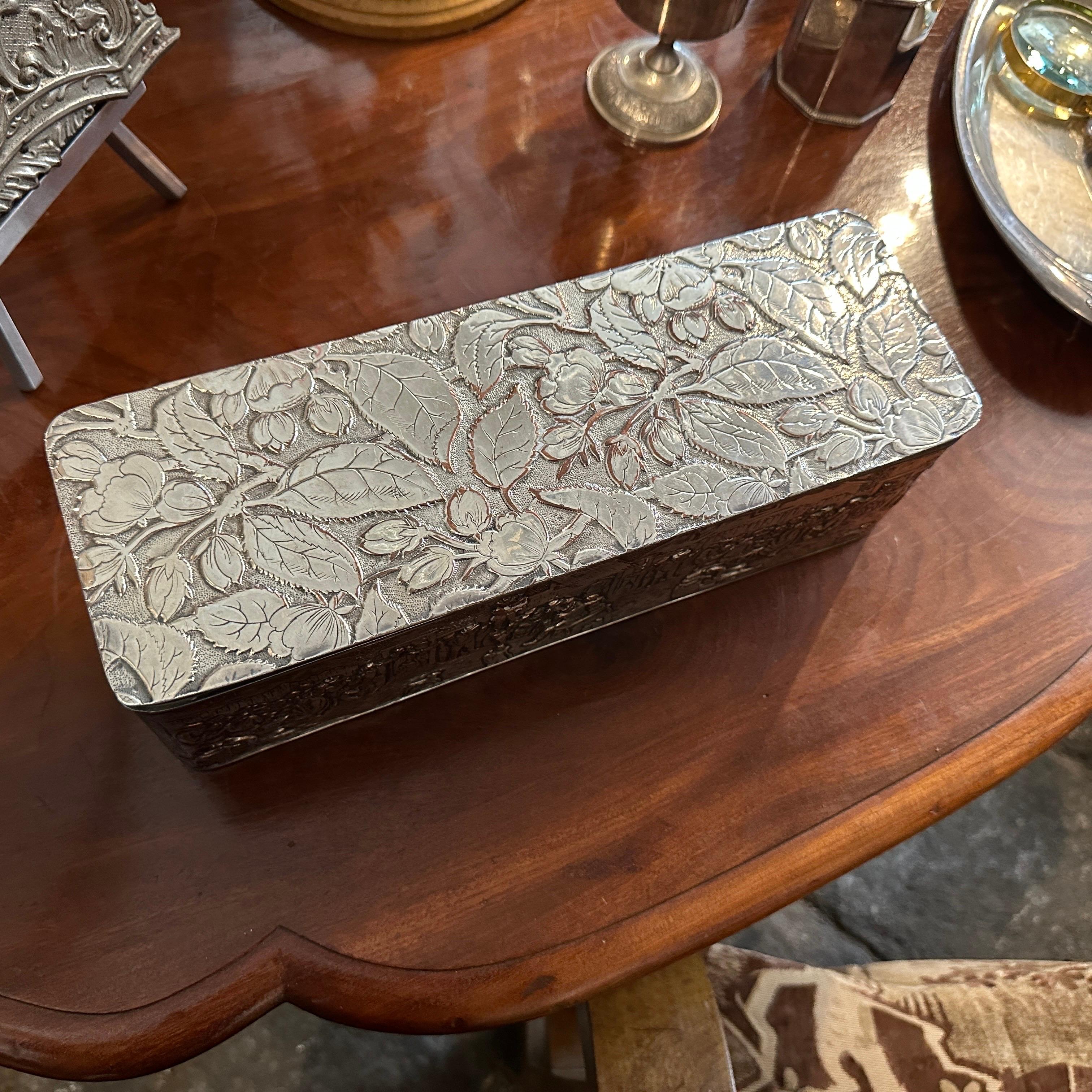 20th Century 1900s Dutch Colonial Style Copper Silver Plated American Box by Barbour & co.