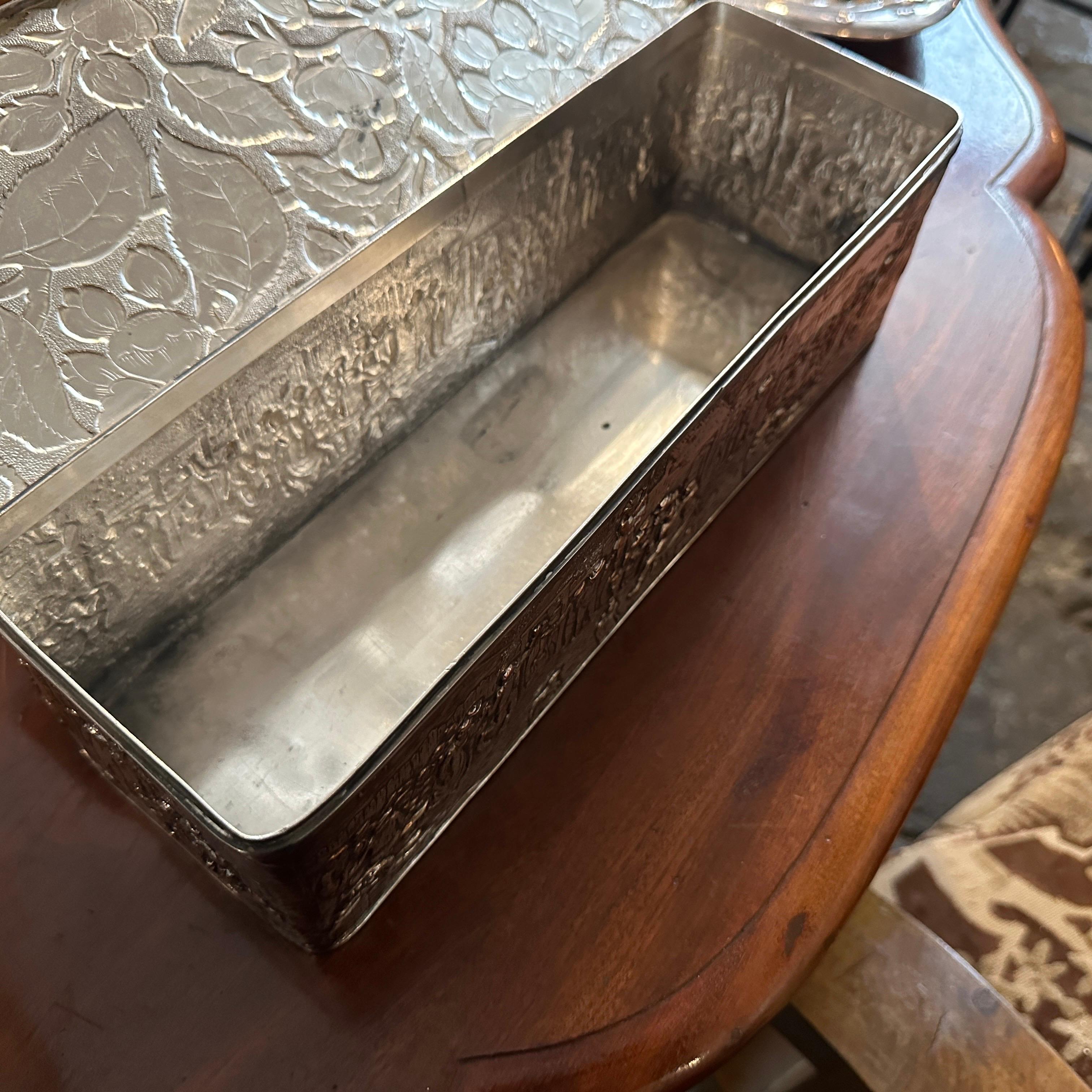1900s Dutch Colonial Style Copper Silver Plated American Box by Barbour & co. 1